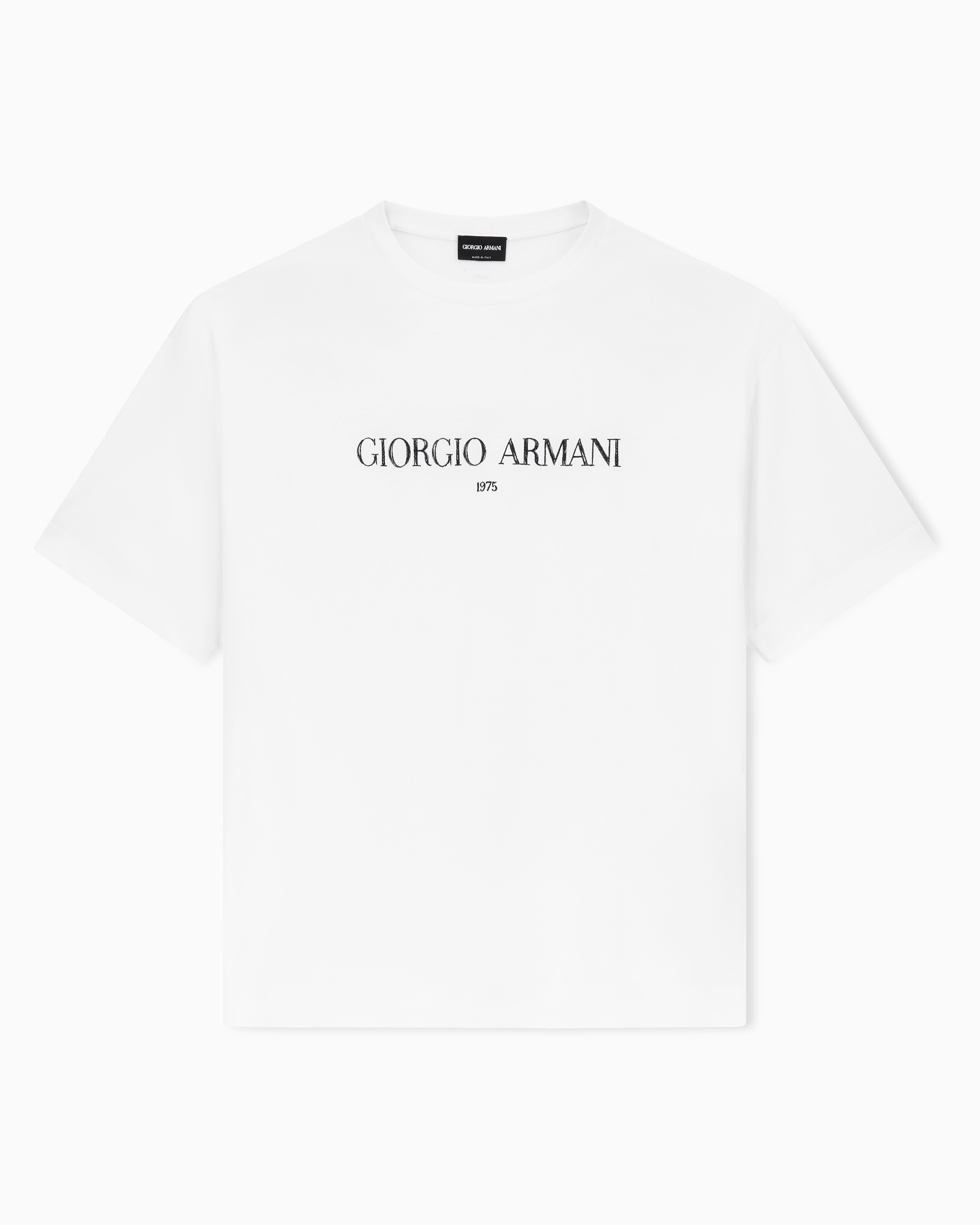 Giorgio Armani White Cotton Interlock-Jersey T-Shirt