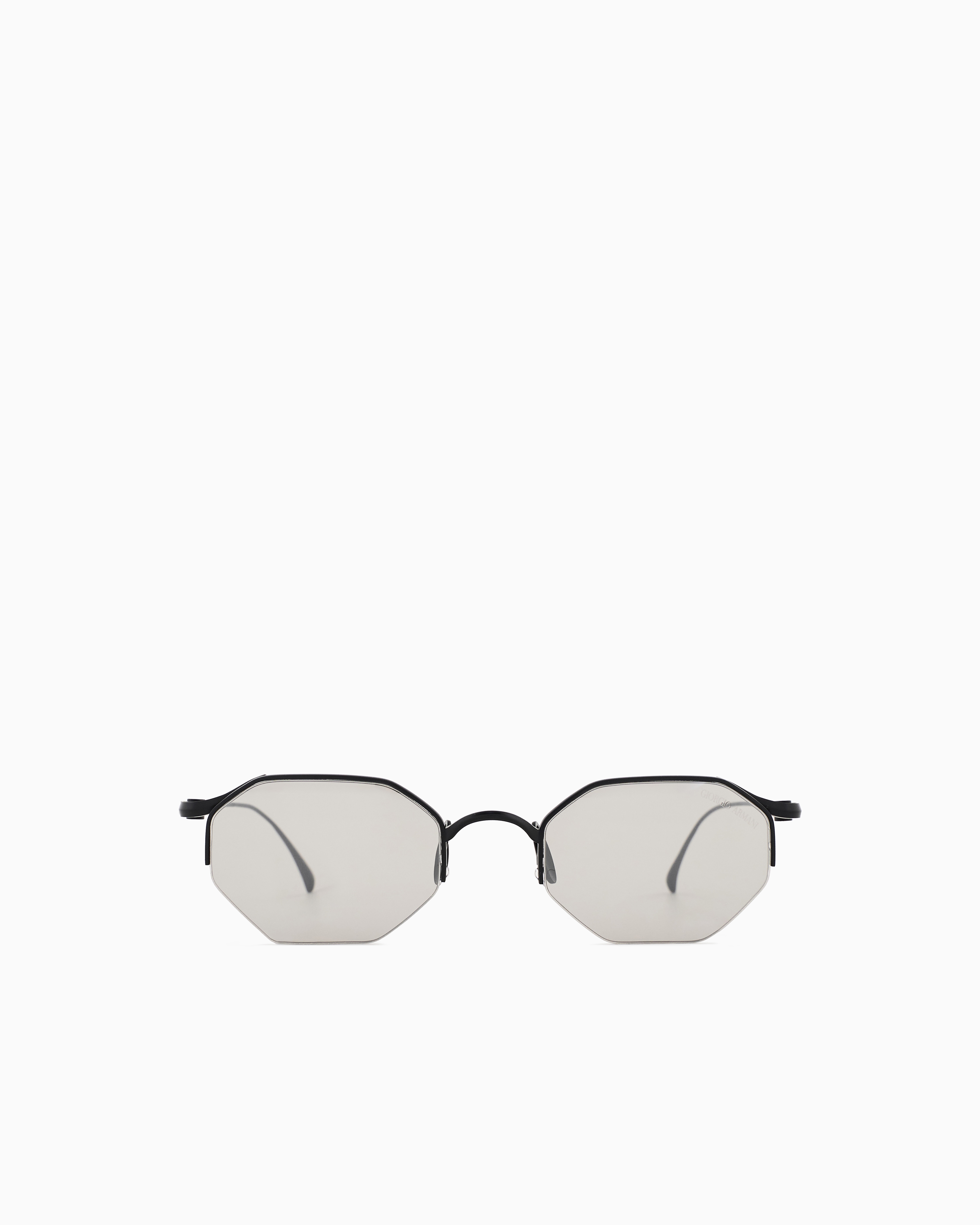 Giorgio Armani Men's Hexagonal-shaped Sunglasses In Gray