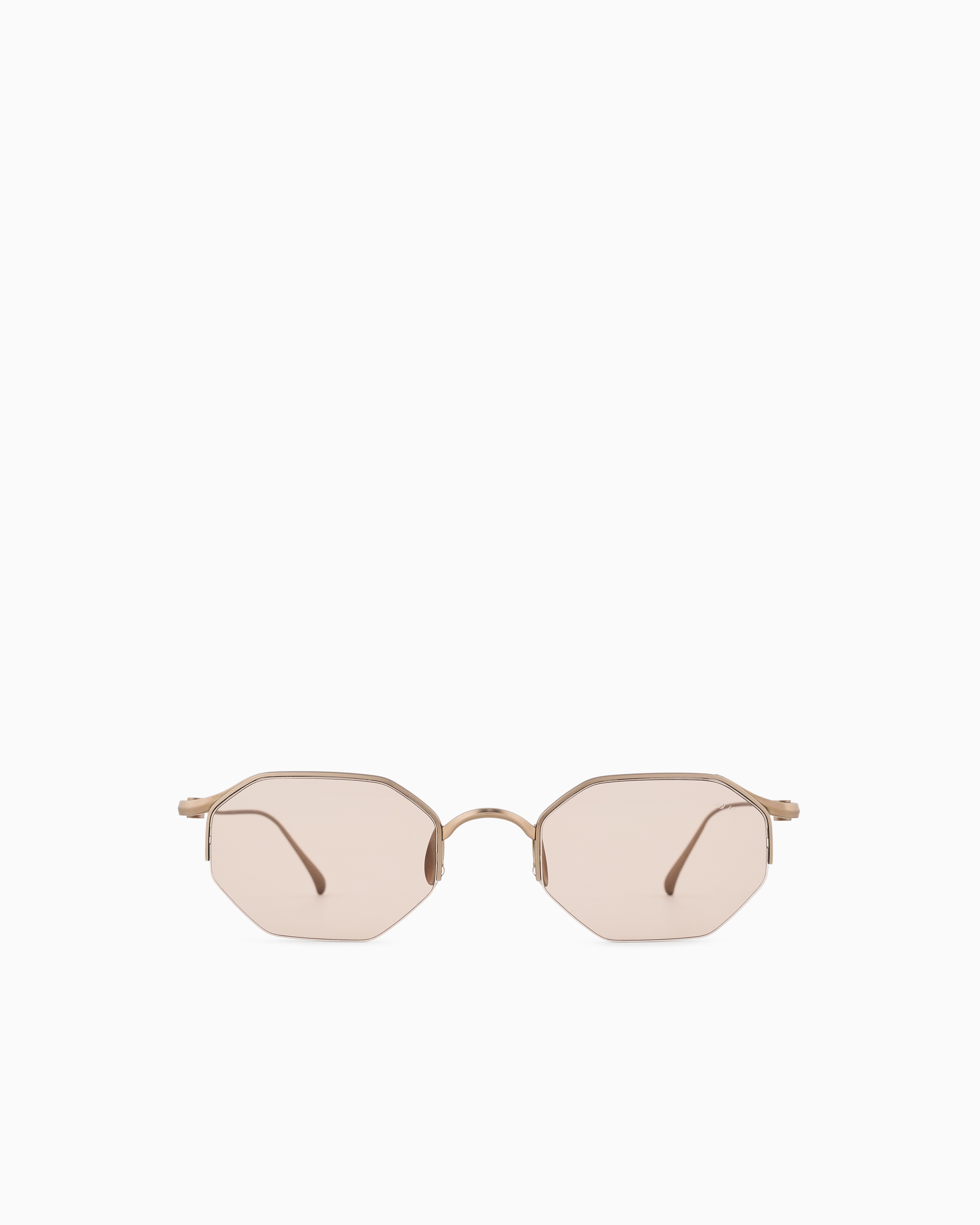 Giorgio Armani Men's Hexagonal-shaped Sunglasses In Gold