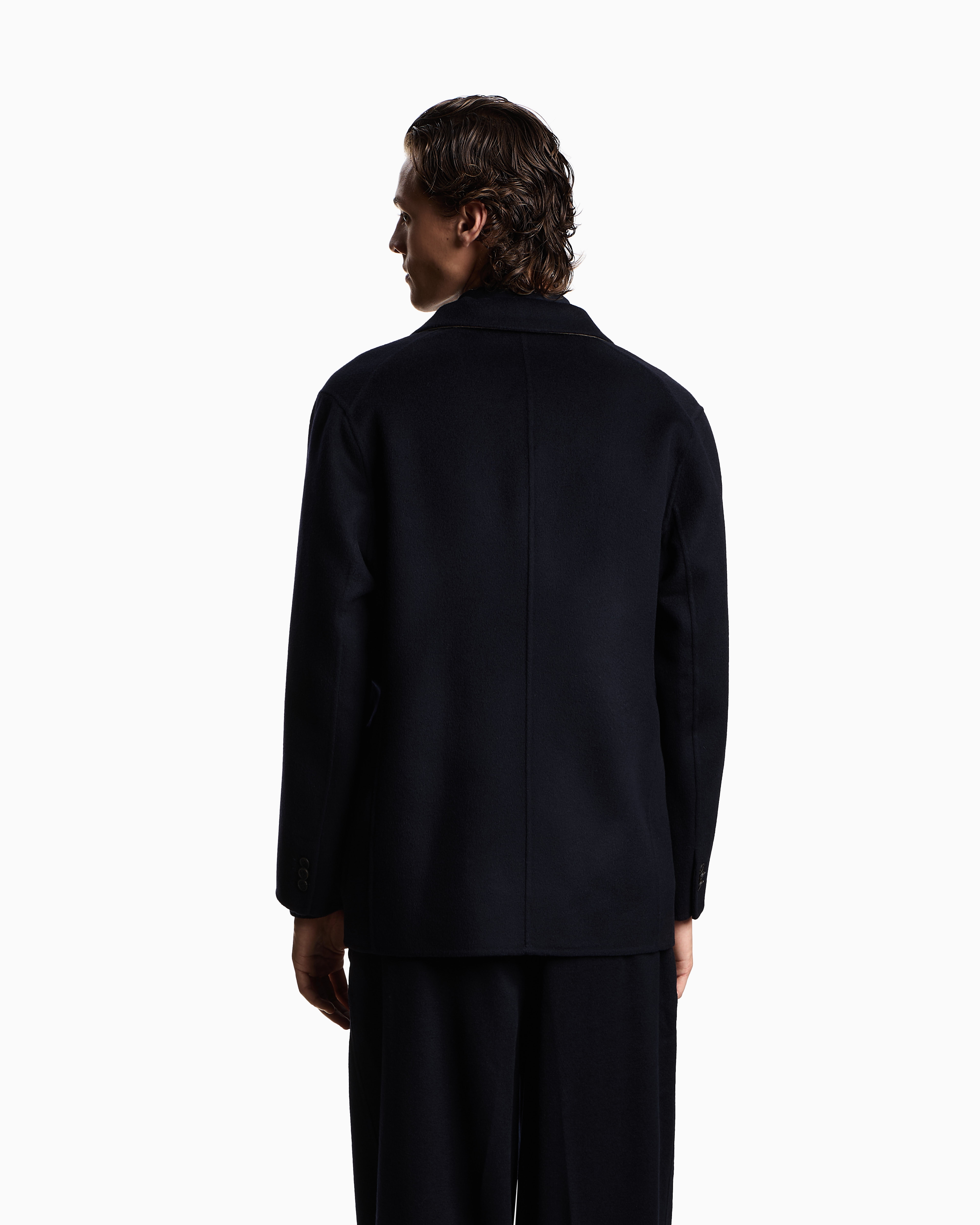 Emporio Armani - Double-breasted blazer wool cloth, Man, Navy Blue, Size: