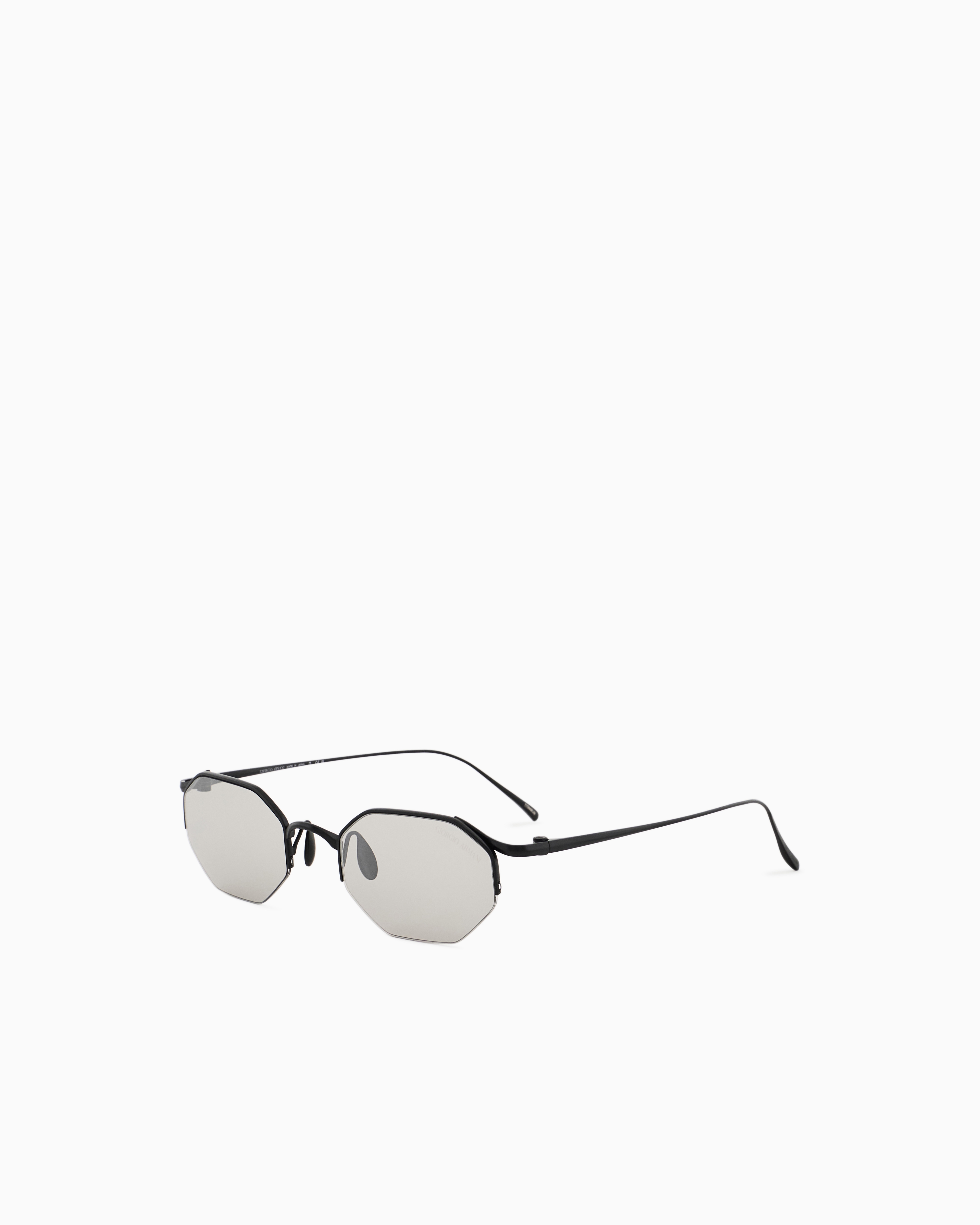 Giorgio Armani Men's Hexagonal-shaped Sunglasses In Gray