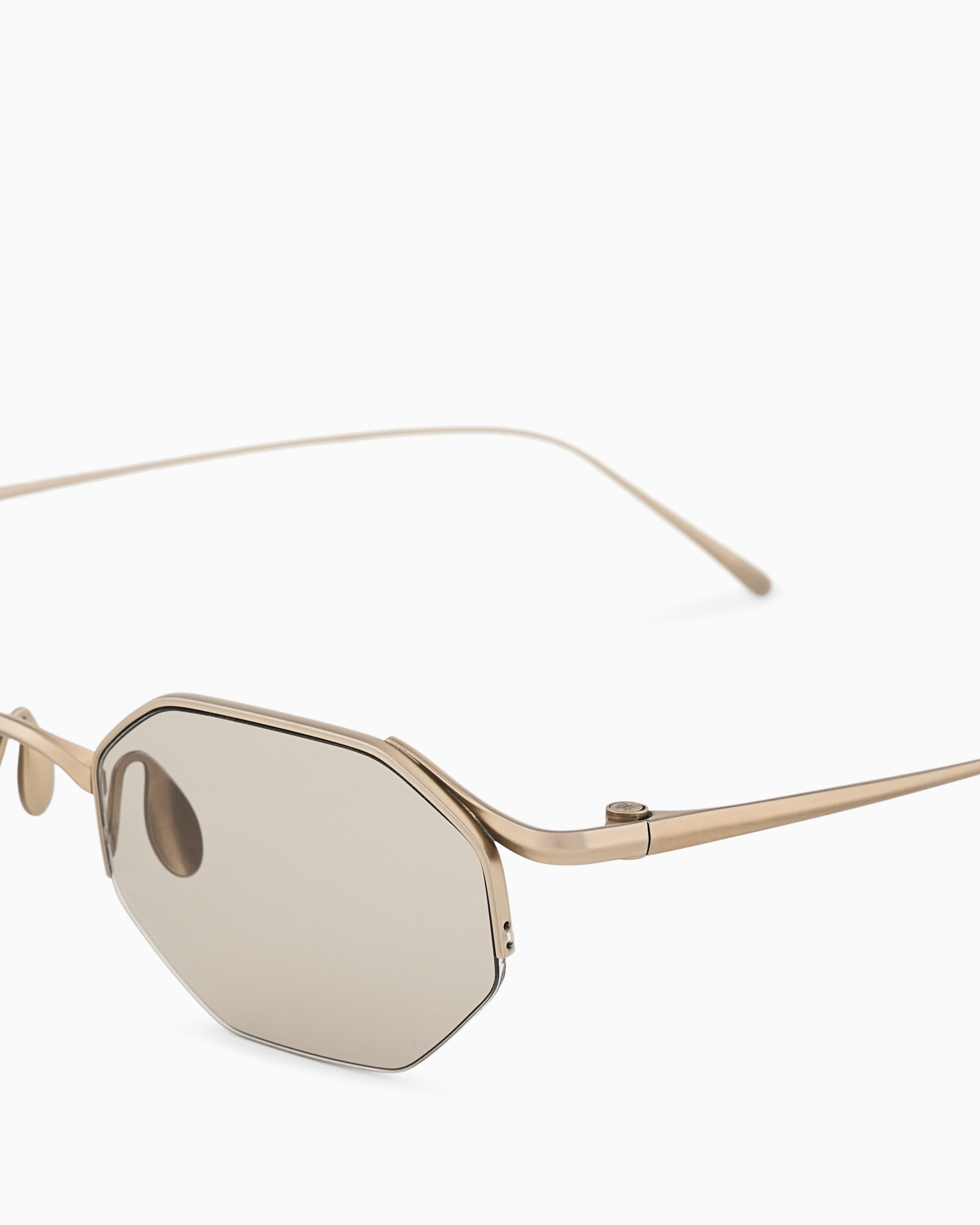 Giorgio Armani Men's Hexagonal-shaped Sunglasses In Brown