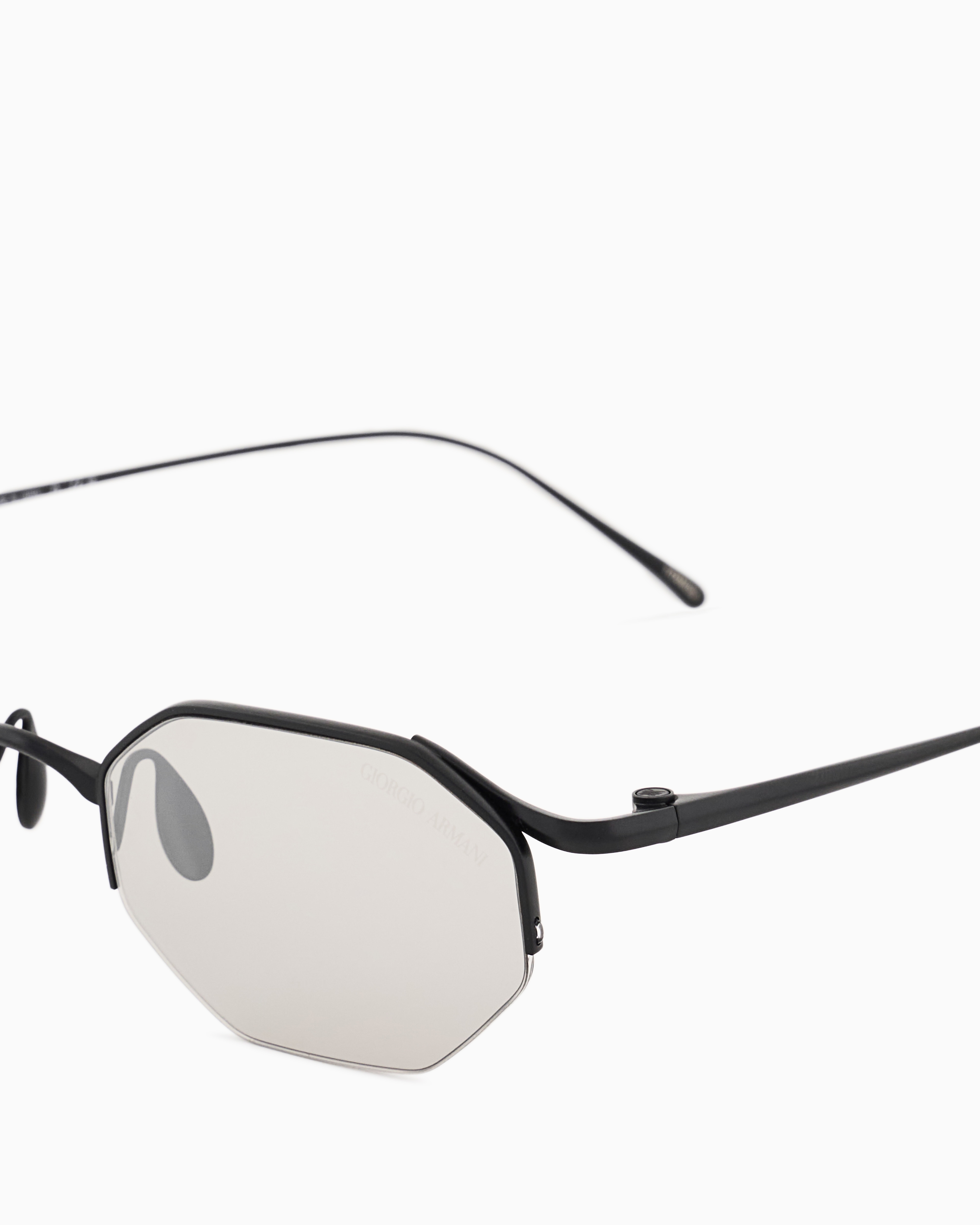 Giorgio Armani Men's Hexagonal-shaped Sunglasses In Gray