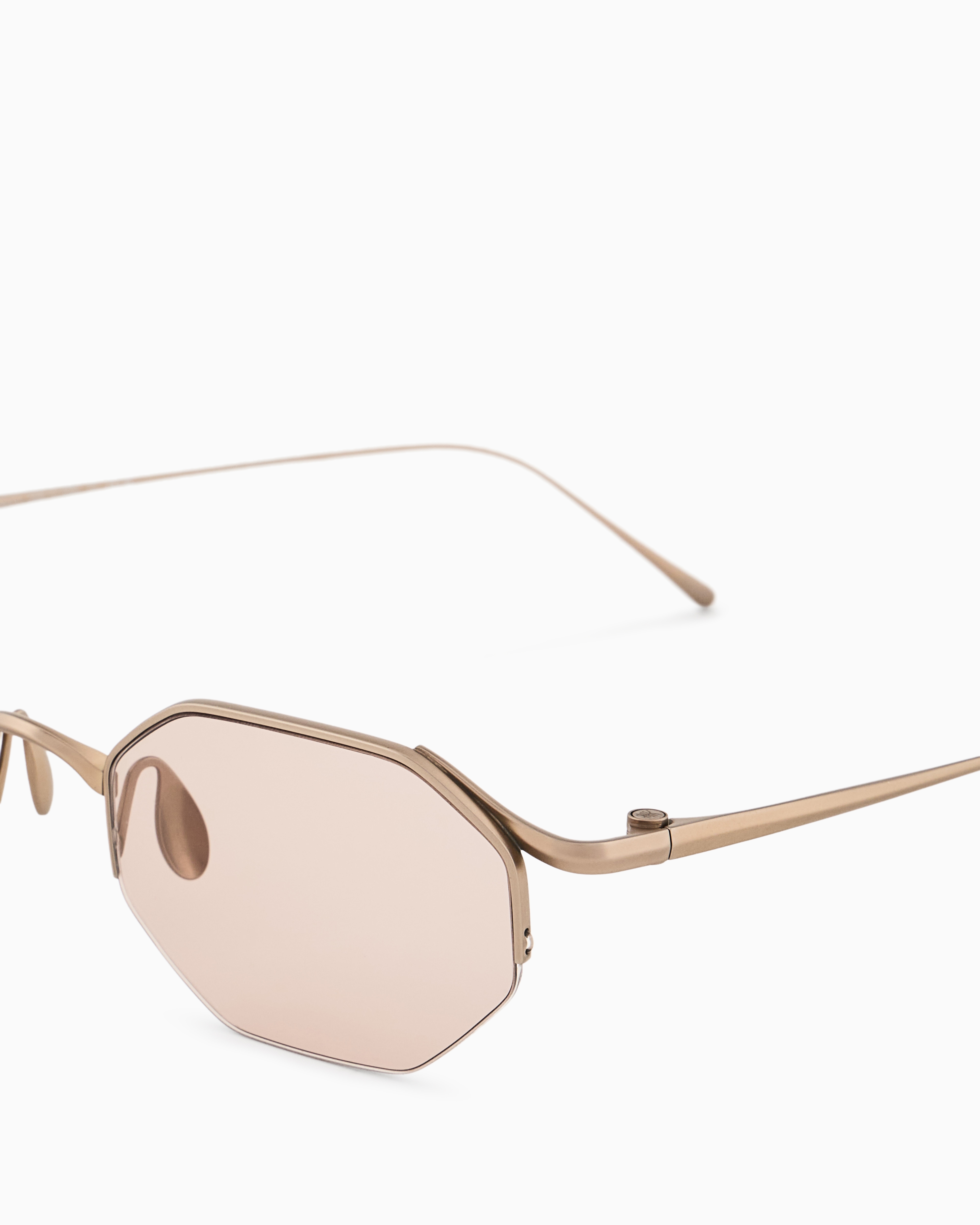 Giorgio Armani Men's Hexagonal-shaped Sunglasses In Gold