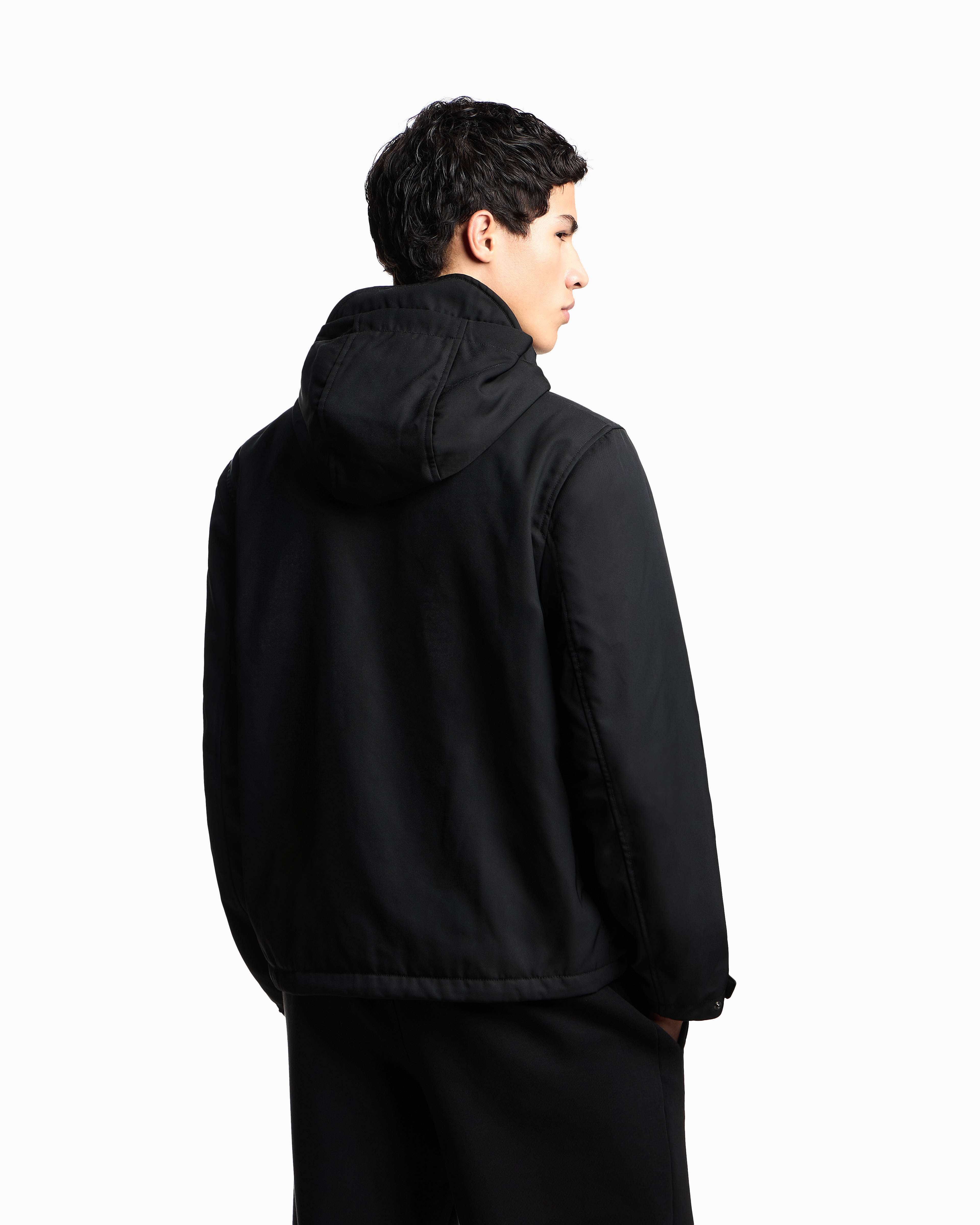 Nylon jacket with hood and visor | Emporio Armani