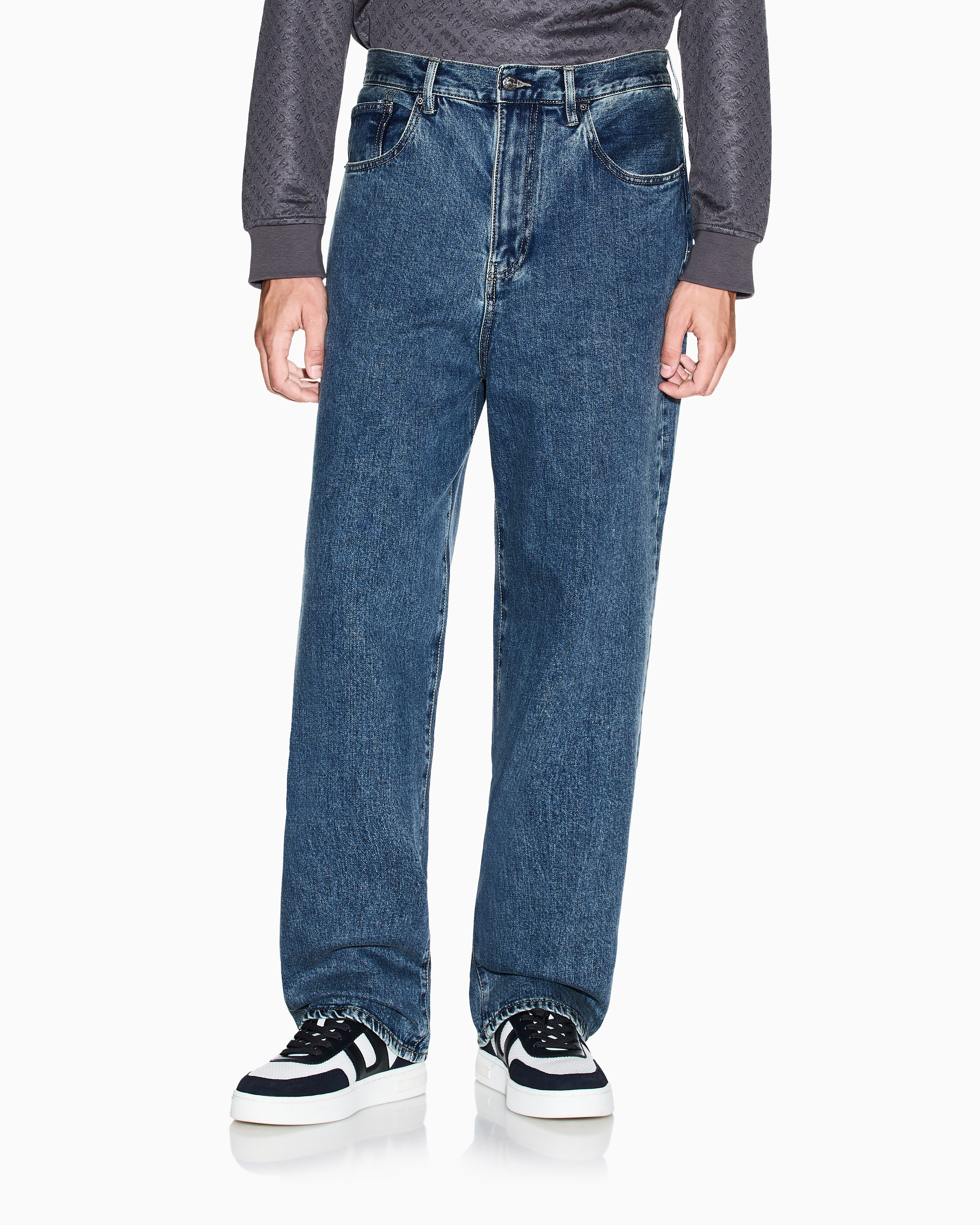 Armani Exchange - Loose Jeans, Man, Blue, Size: