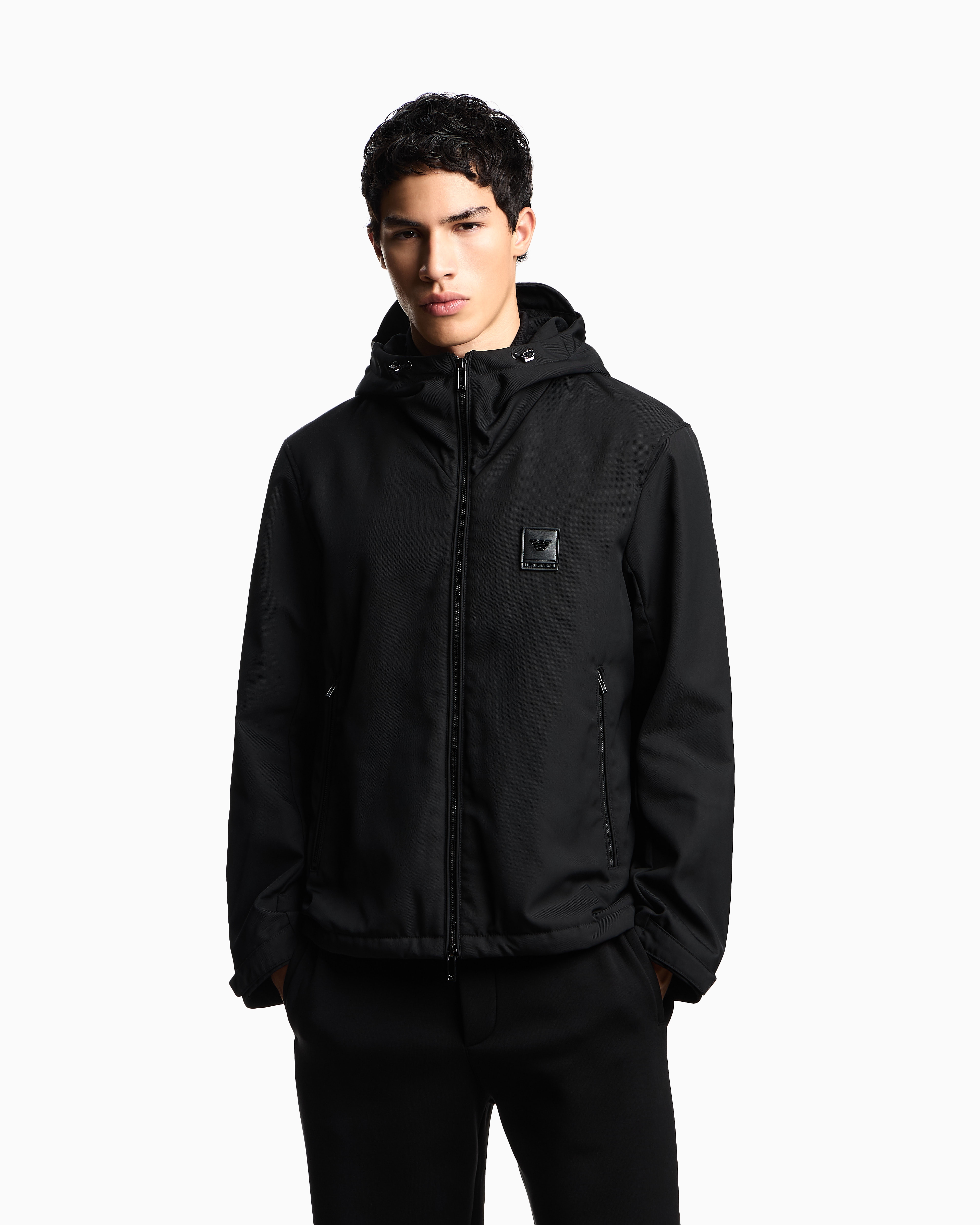 Nylon jacket with hood and visor | Emporio Armani