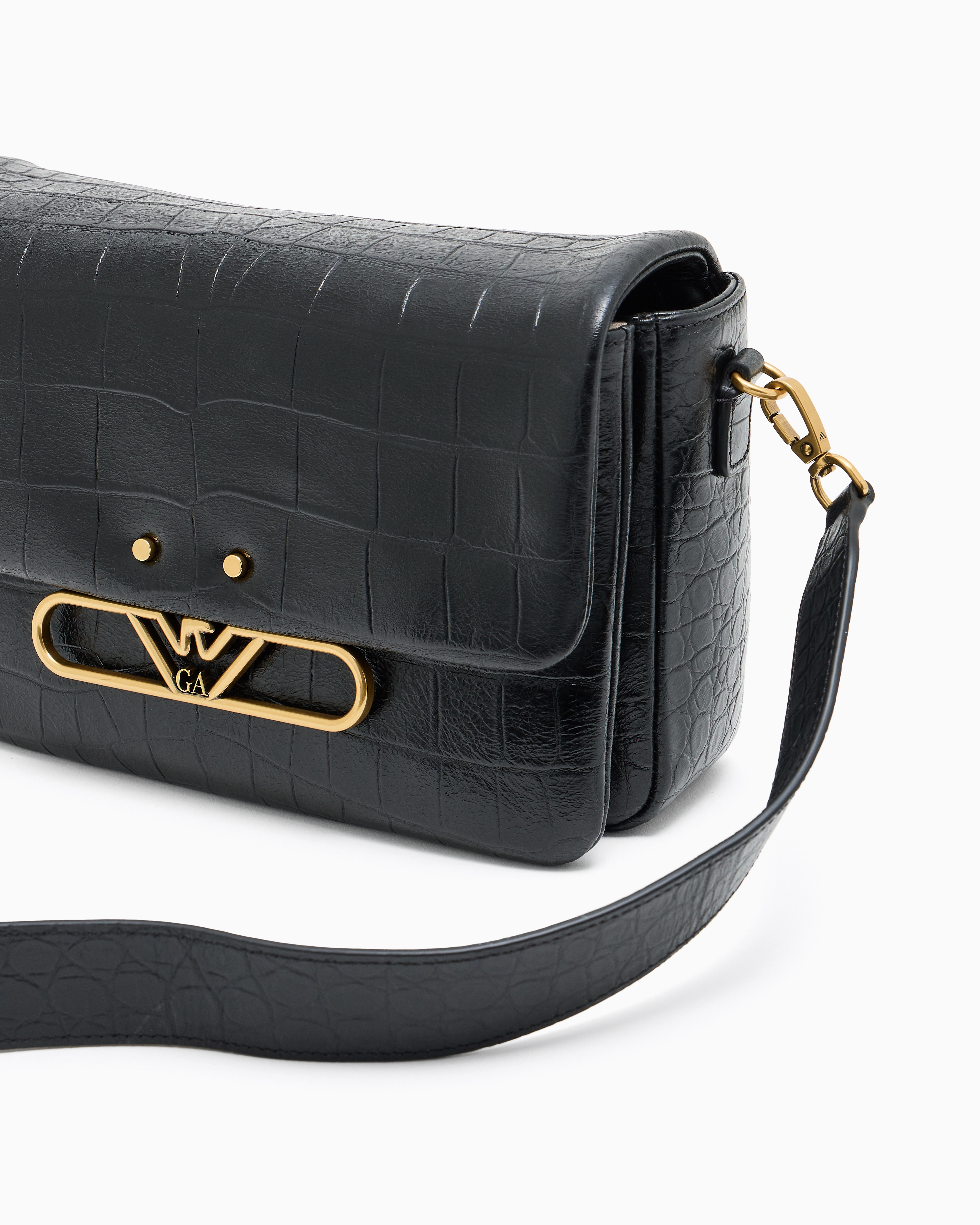 極美品‼️ EMPORIO ARMANI ショルダーバッグ　ロゴプレート　レザー EMPORIO ARMANI ショルダーバッグ 「エンポリオ アルマーニ」ASV