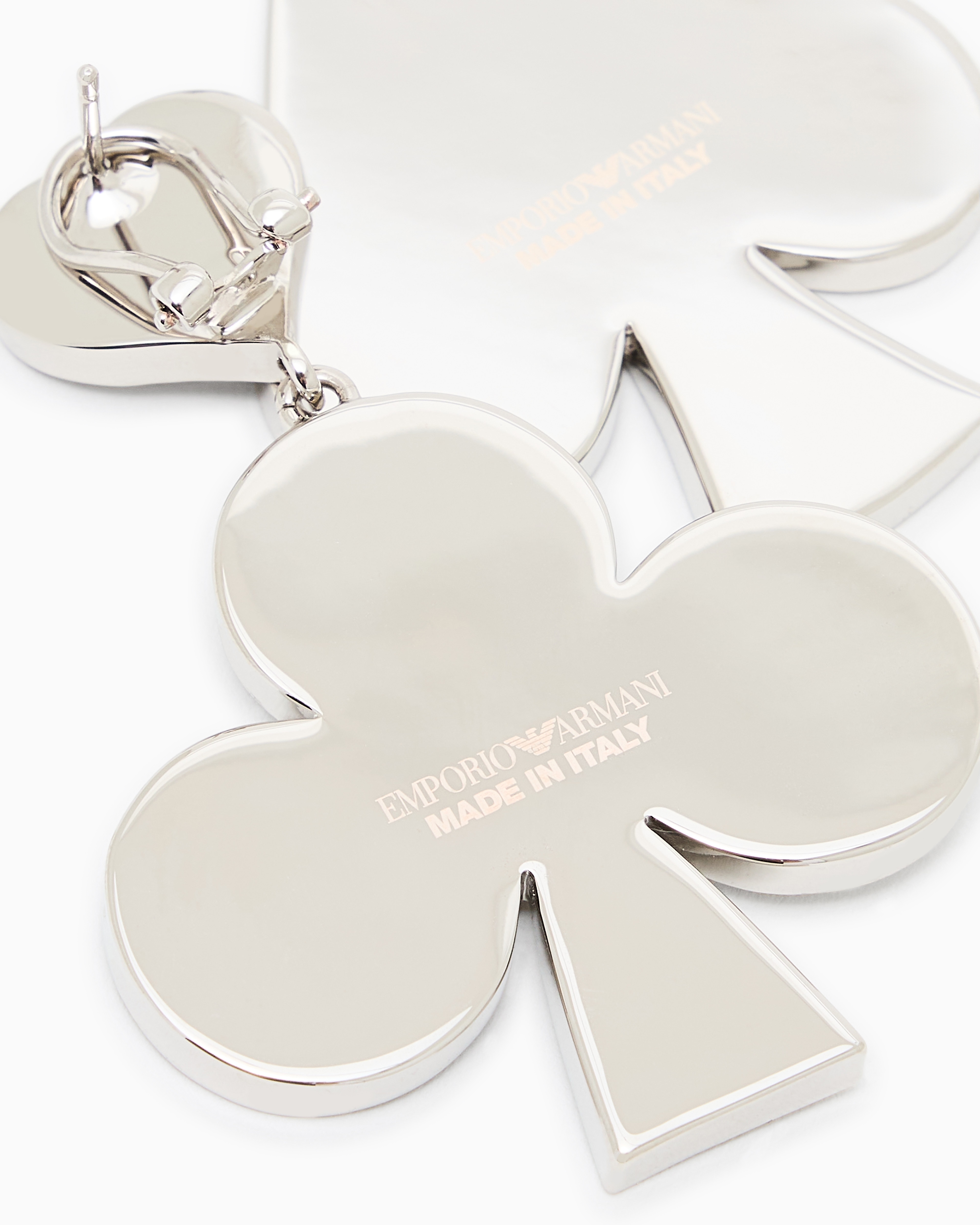 Emporio Armani - Shaped earrings with Swarovski pavé rhinestones, Woman, Transparent, Size: TU