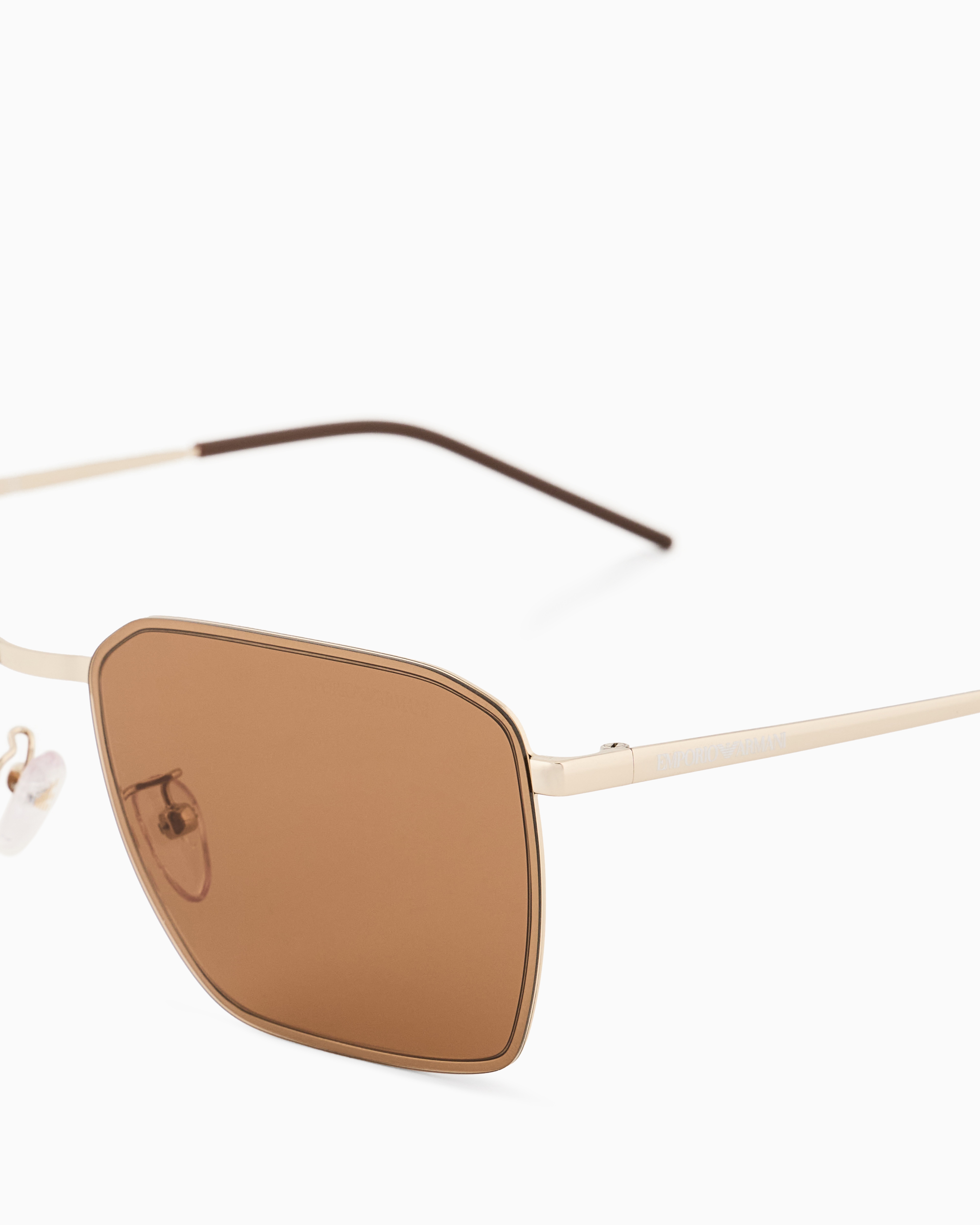 Emporio Armani - Men’s square sunglasses, Man, Gold, Size: 60L