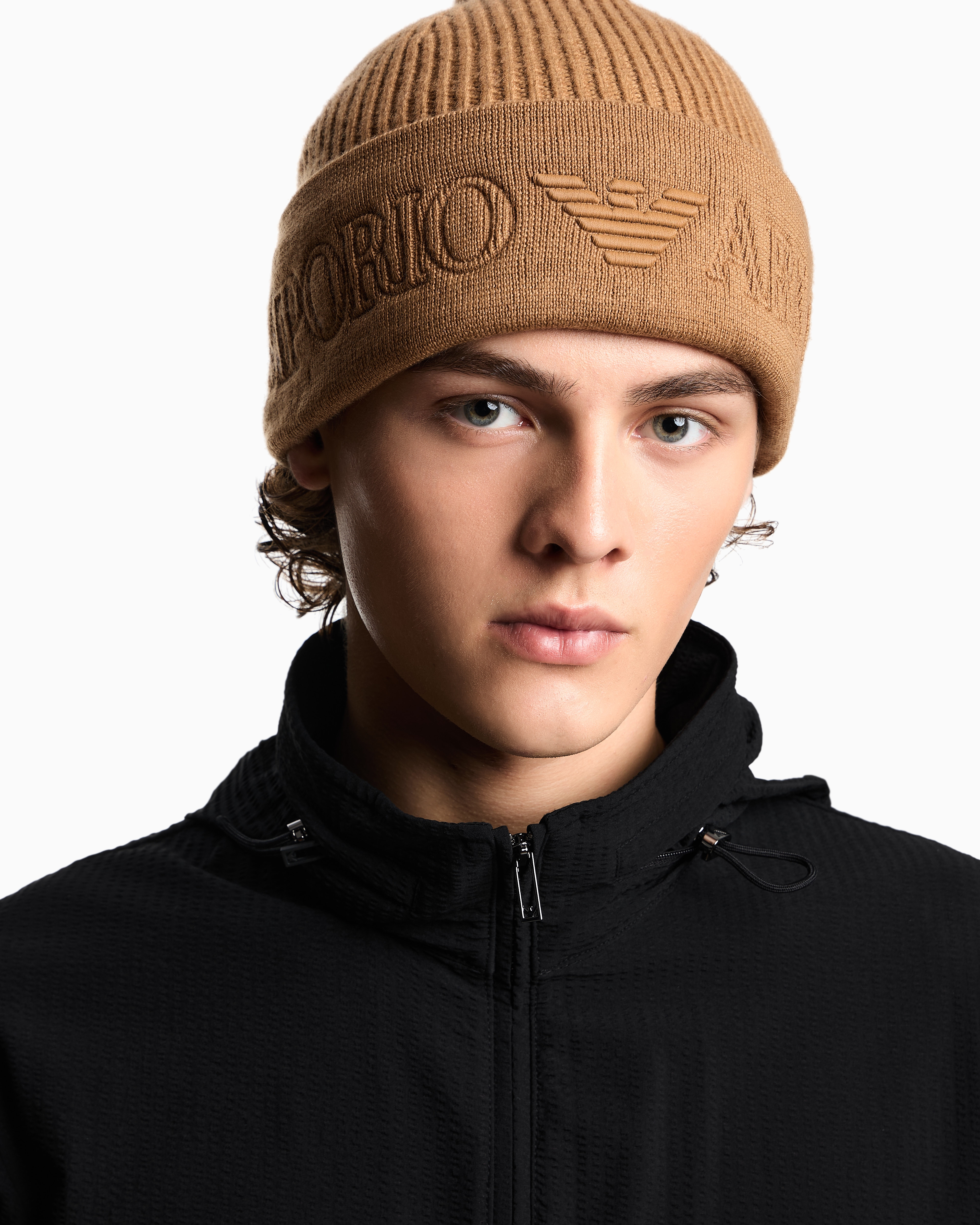 ビーニー ウール ロゴブリム | Emporio Armani