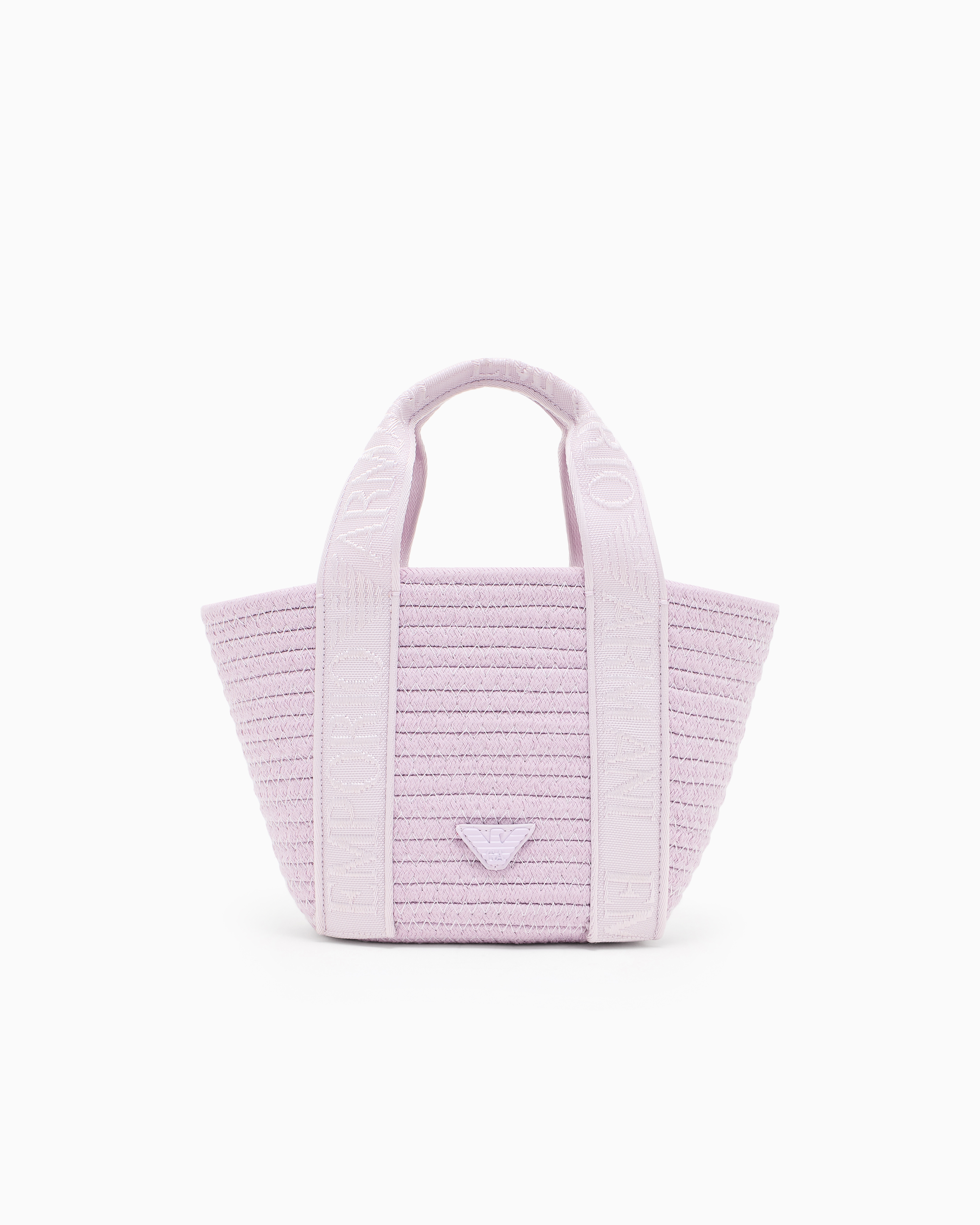 Emporio Armani Women's Purple Woven Fabric Shopper Bag
