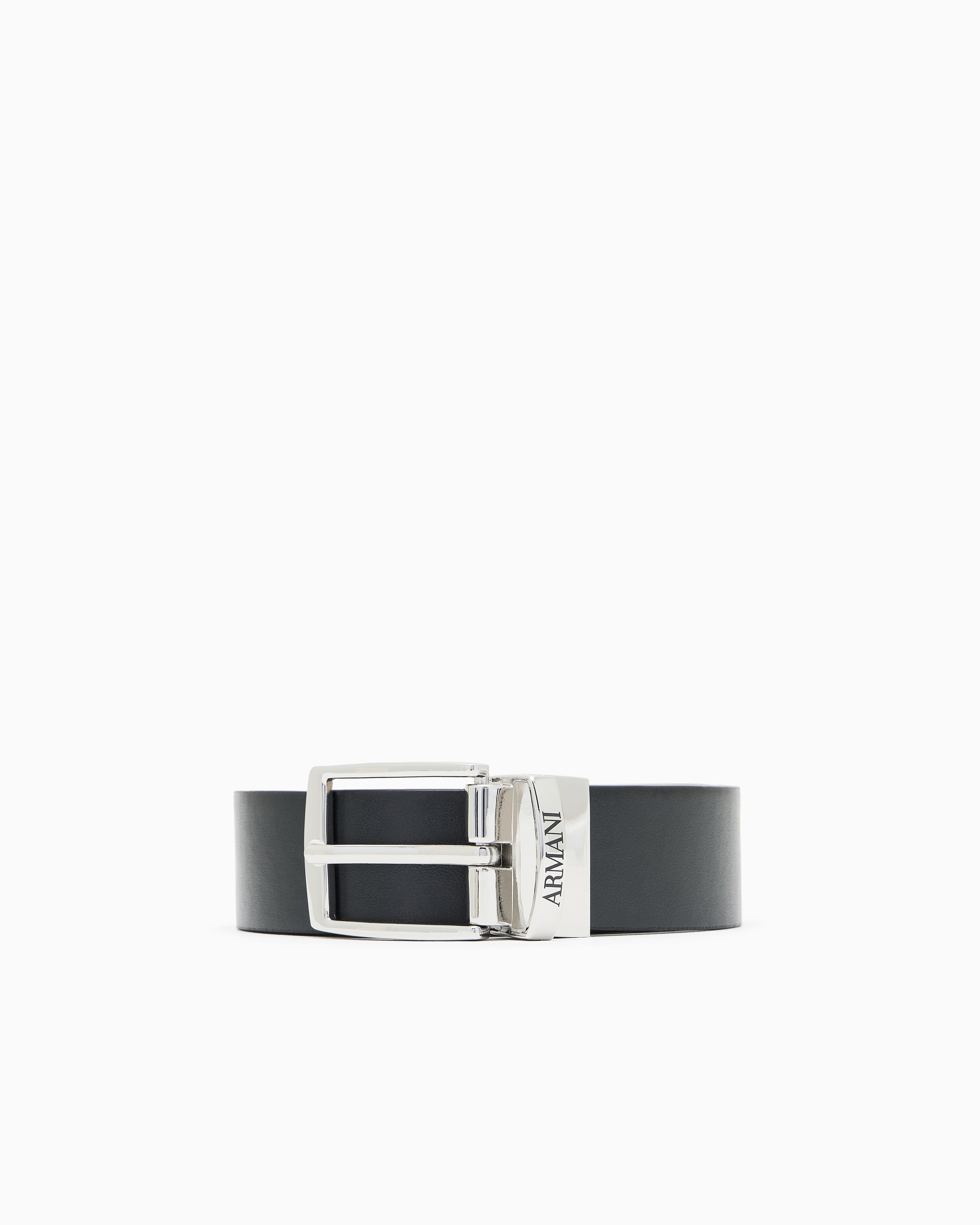 Emporio Armani - Reversible belt with buckle, Boy, Black, Size: