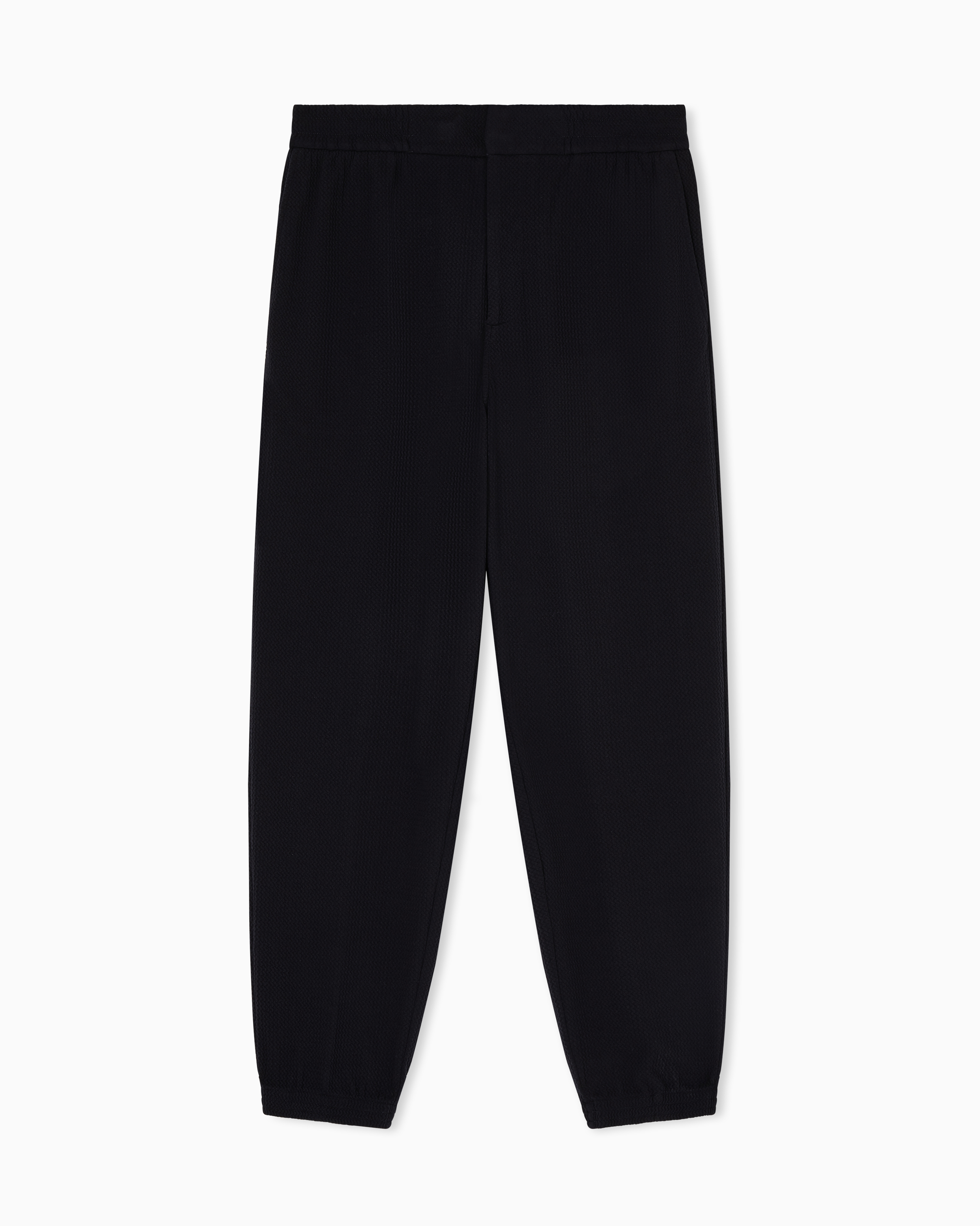 Emporio Armani Navy Blue Travel Essential Embossed Jersey Joggers