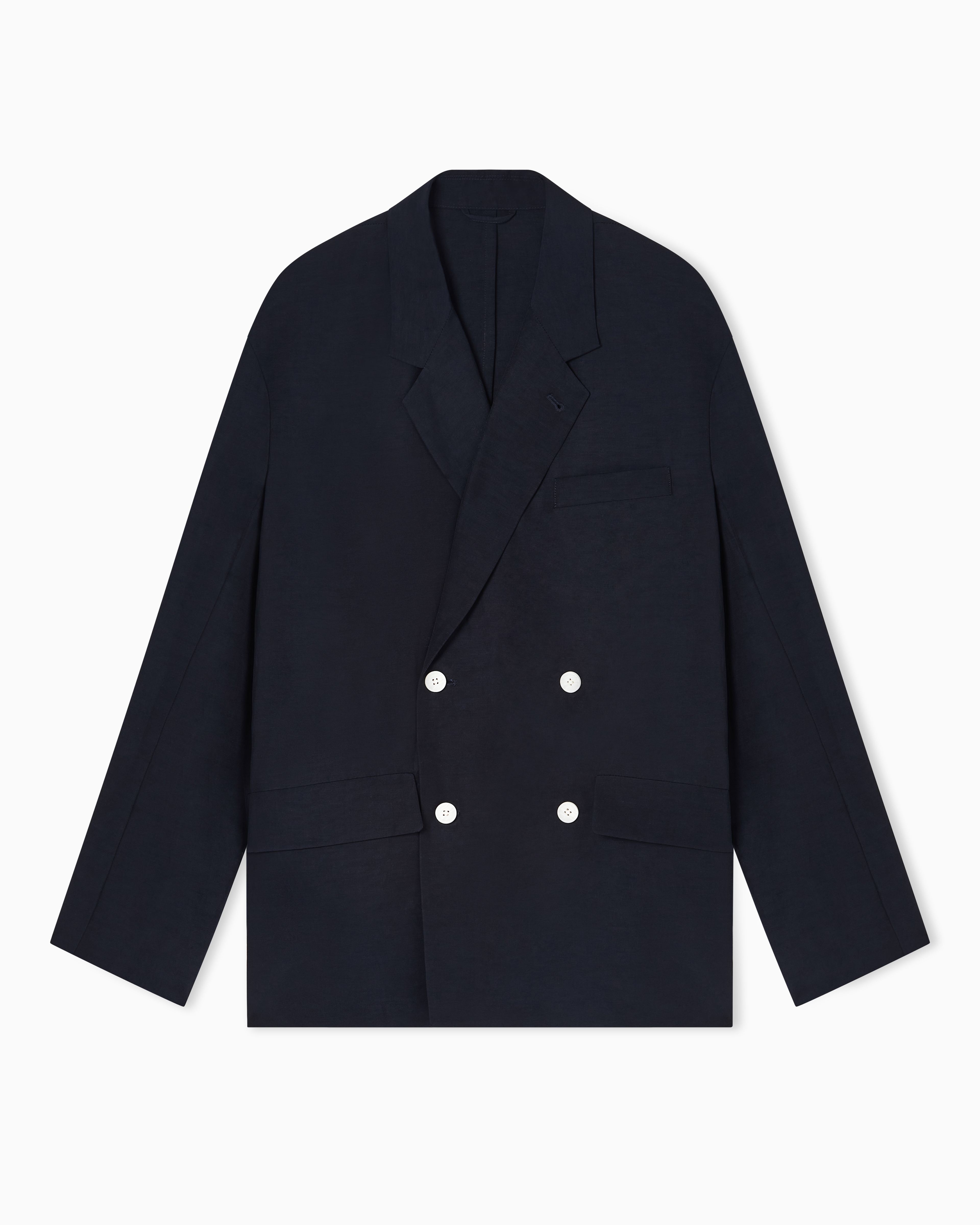 Emporio Armani Giacca Doppiopetto In Misto Lino