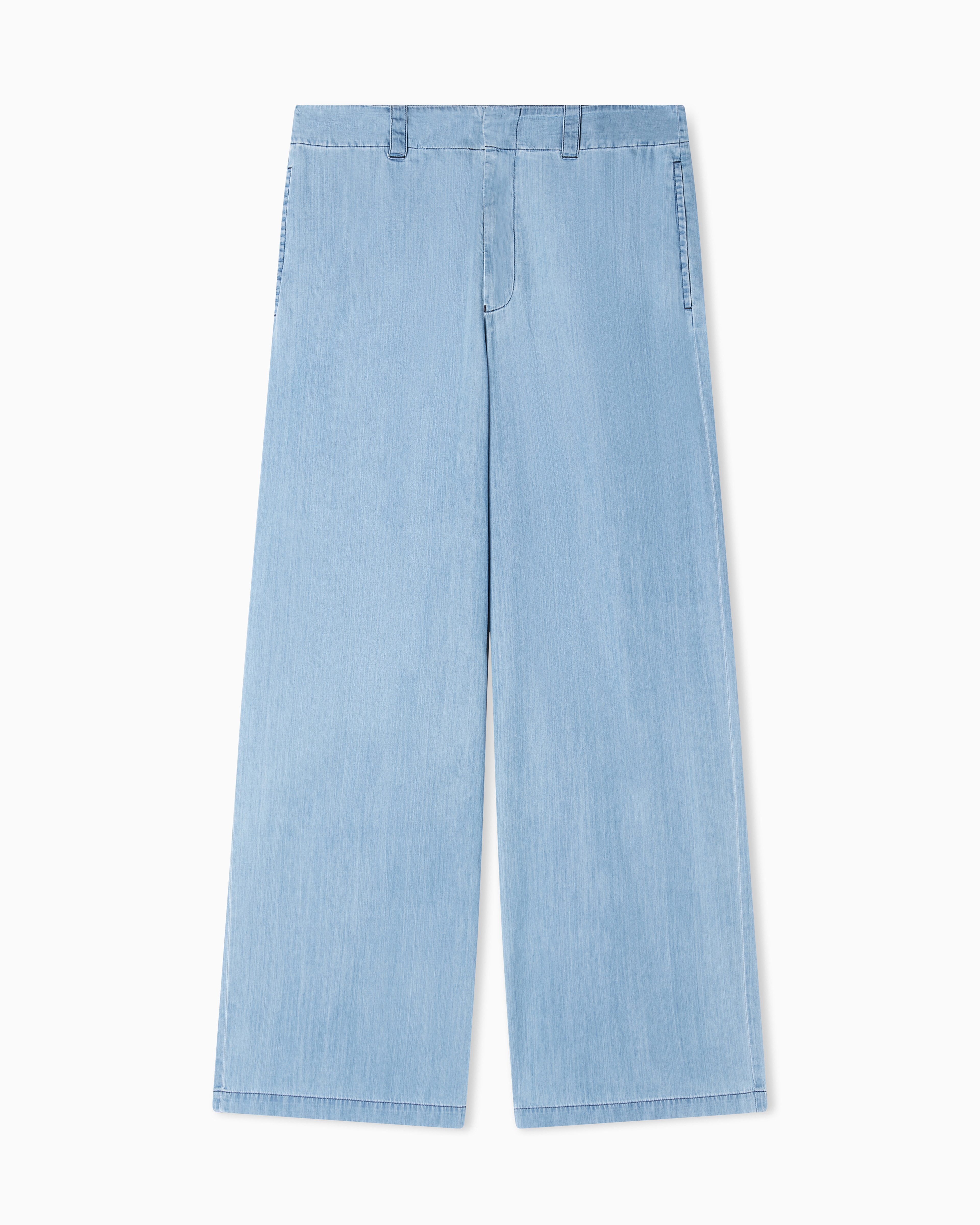 Emporio Armani Pantaloni A Gamba Ampia In Denim Leggero Icon