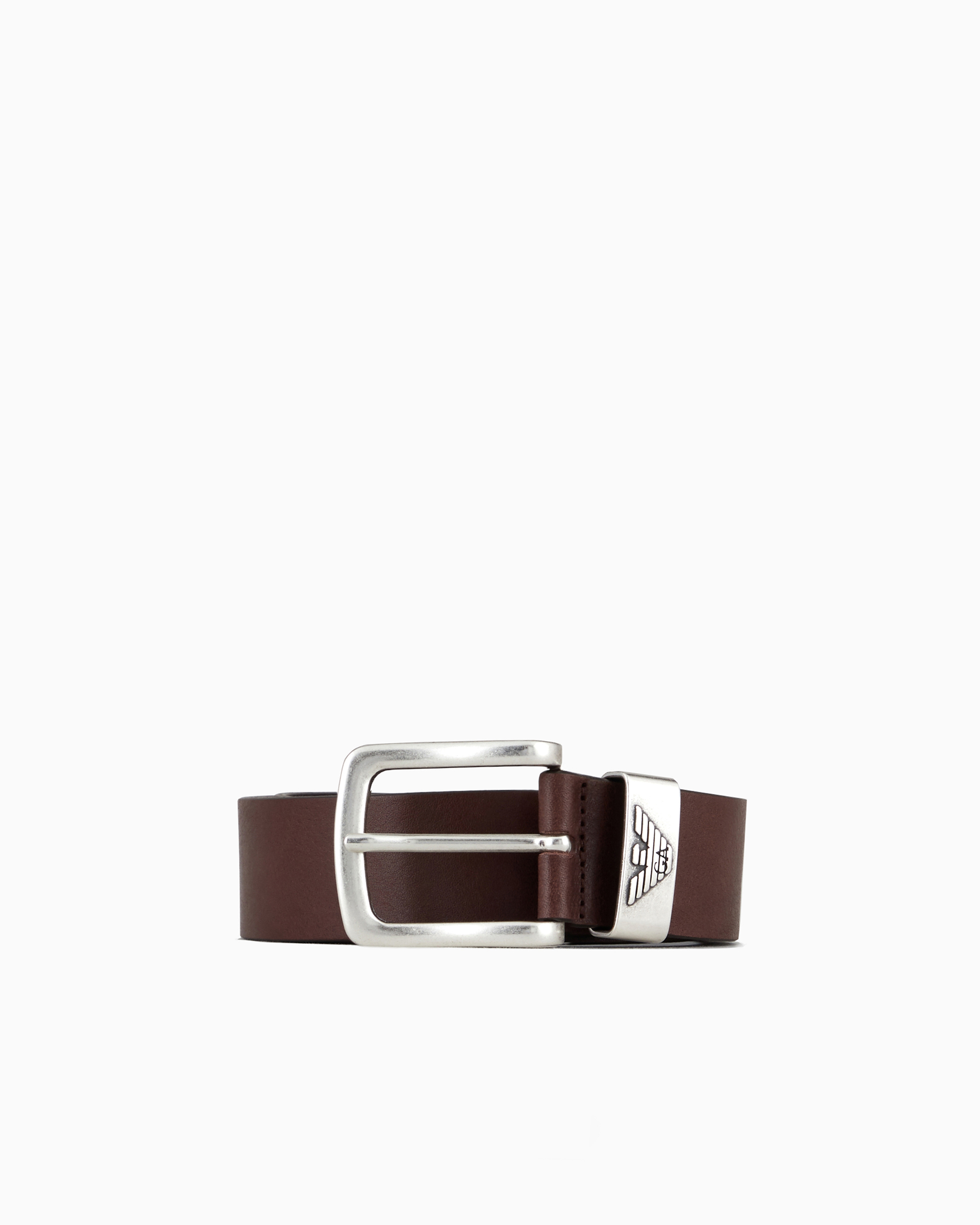 Emporio Armani Cintura In Pelle Con Fibbia Logata