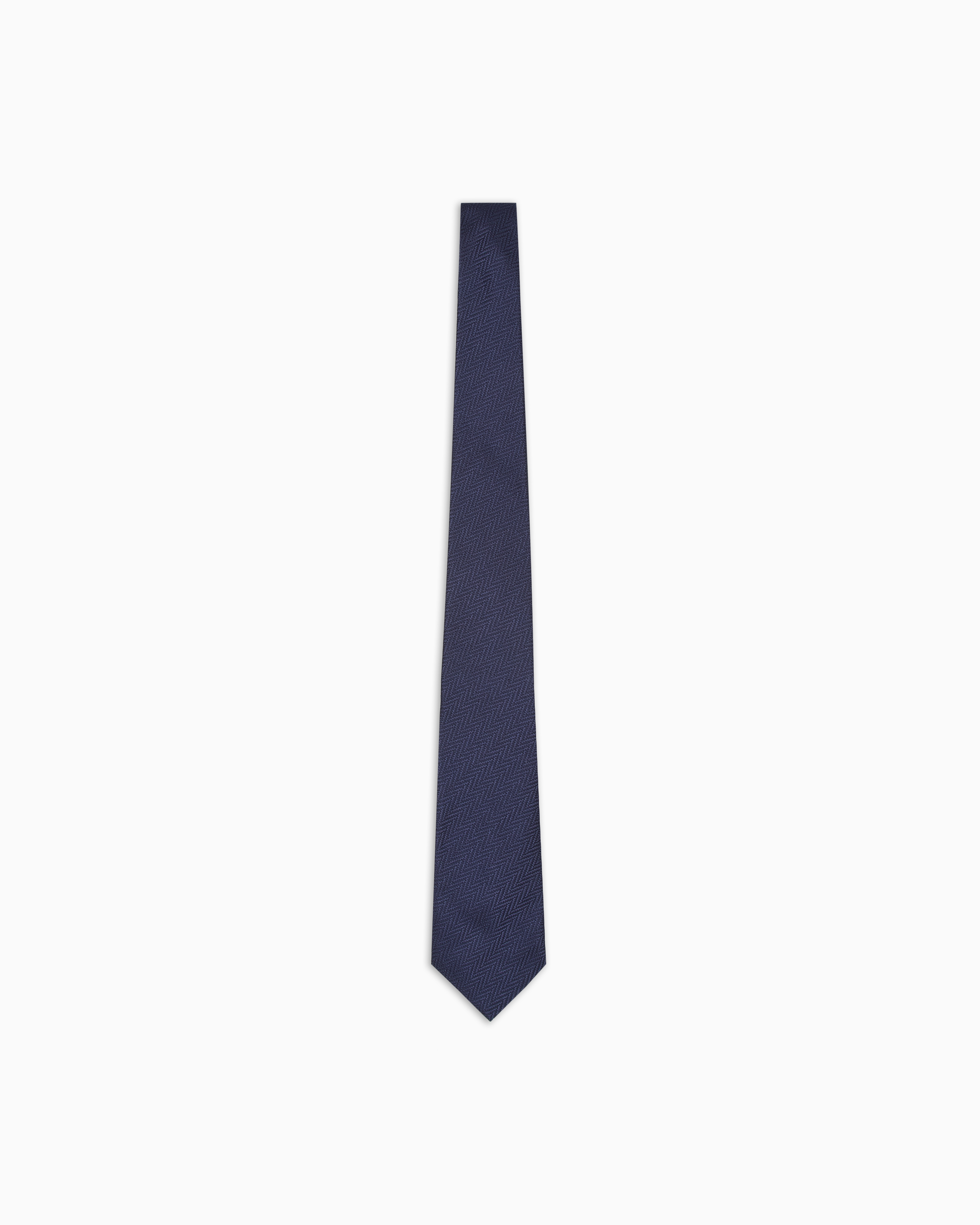 Giorgio Armani Blue Chevron Jacquard Pure Silk Tie