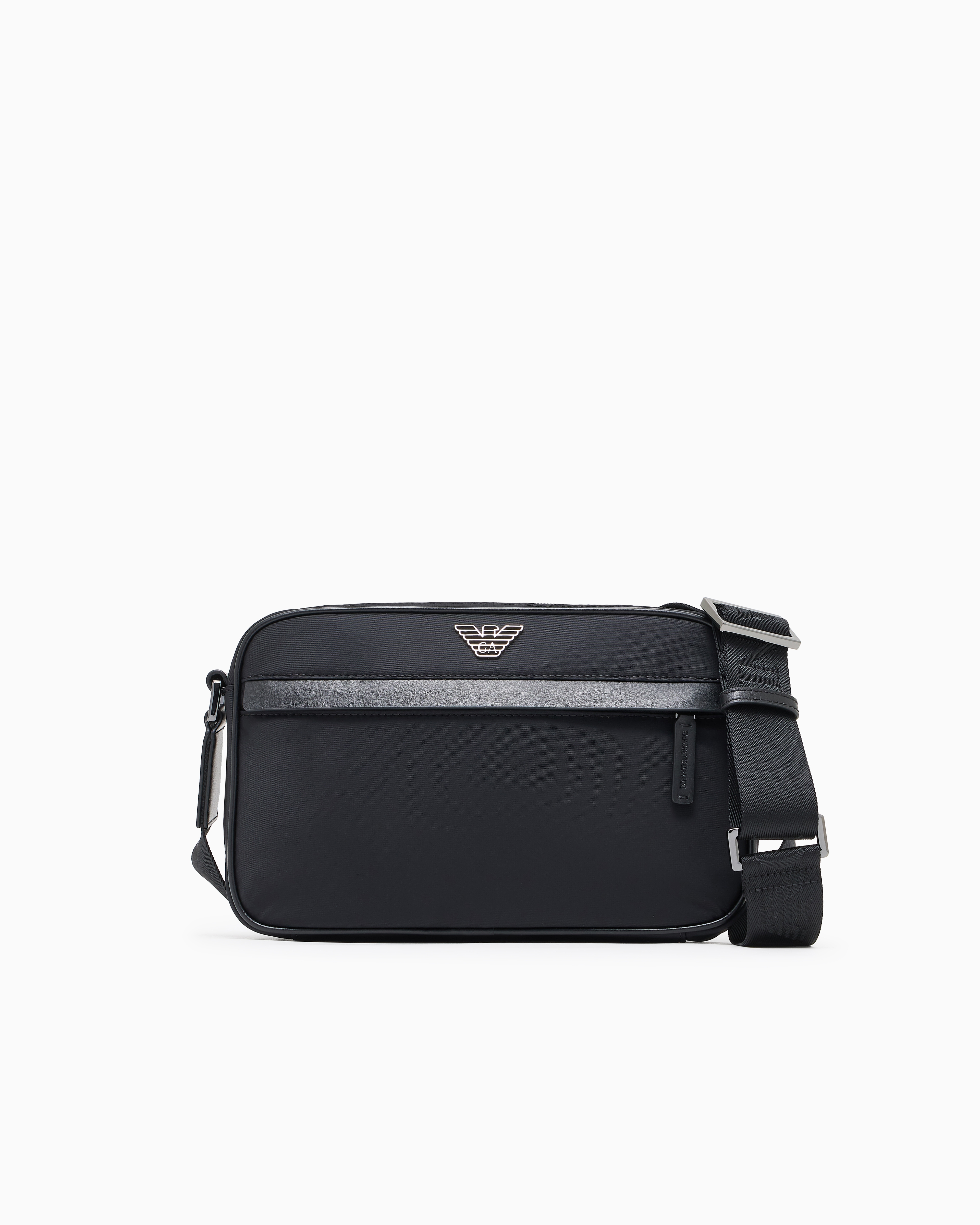 Emporio Armani Men's Black Asv Recycled Nylon Shoulder Bag