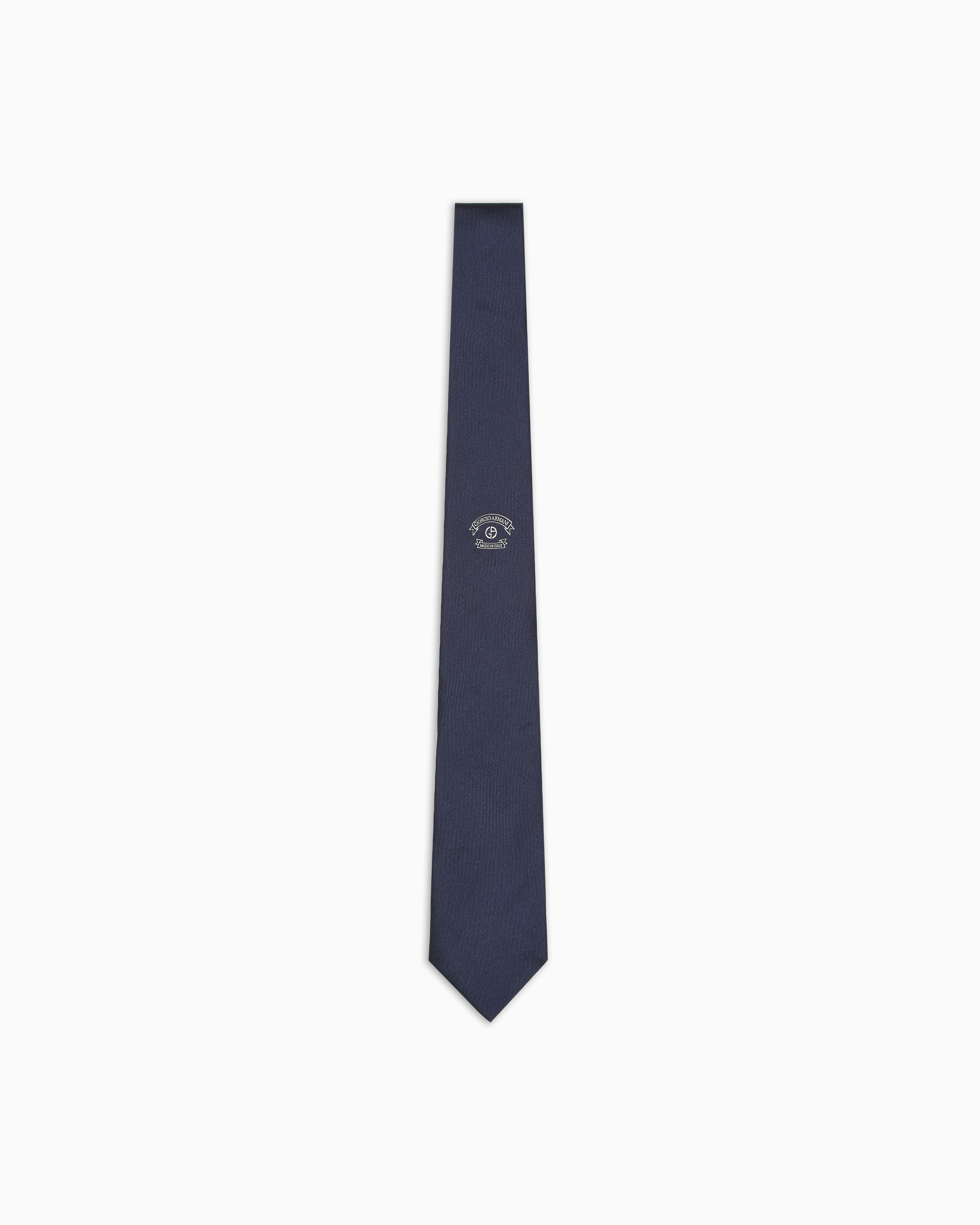 Giorgio Armani Blue Silk Tie With Jacquard Logo