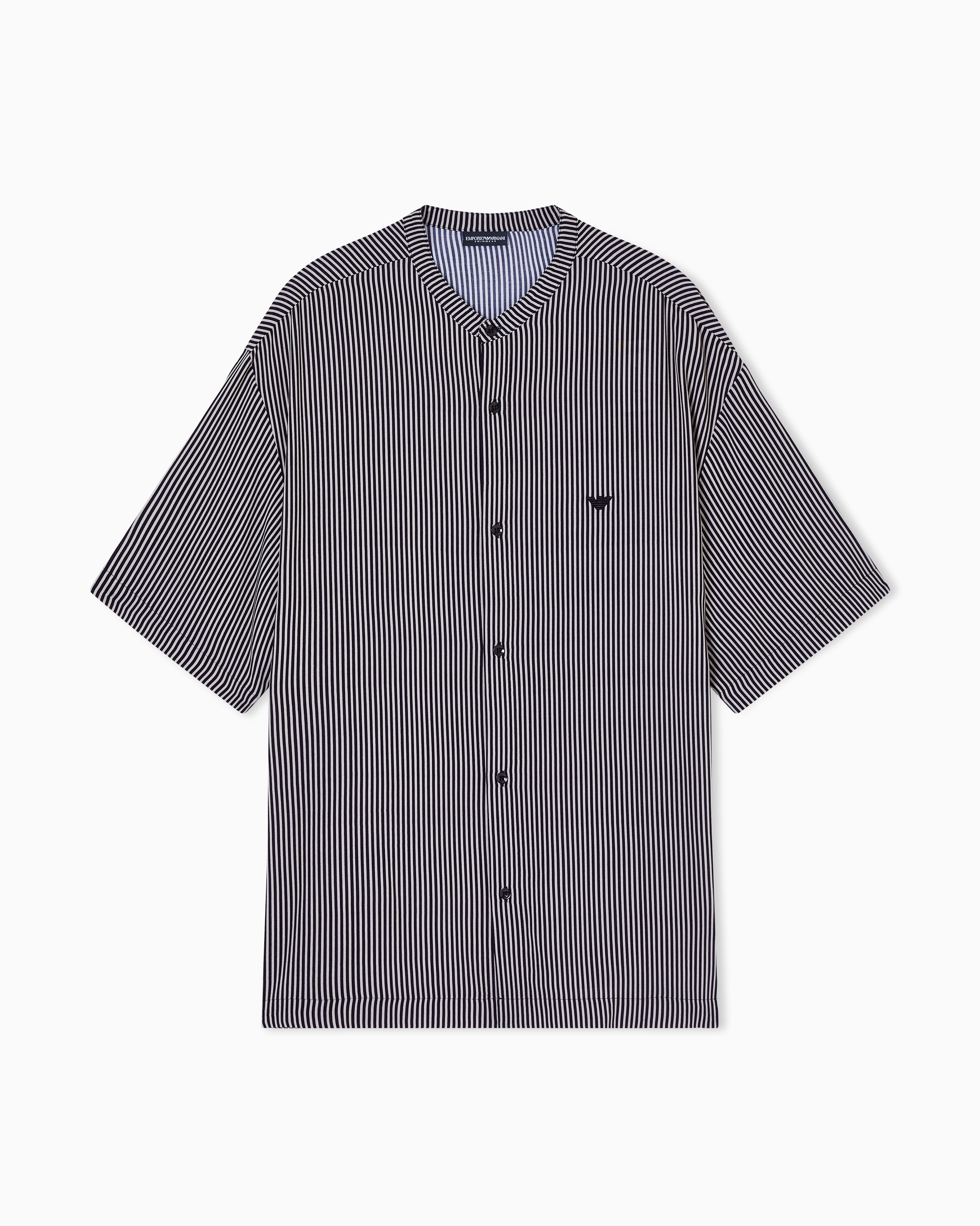 Emporio Armani Beige Striped Print Beachwear Shirt