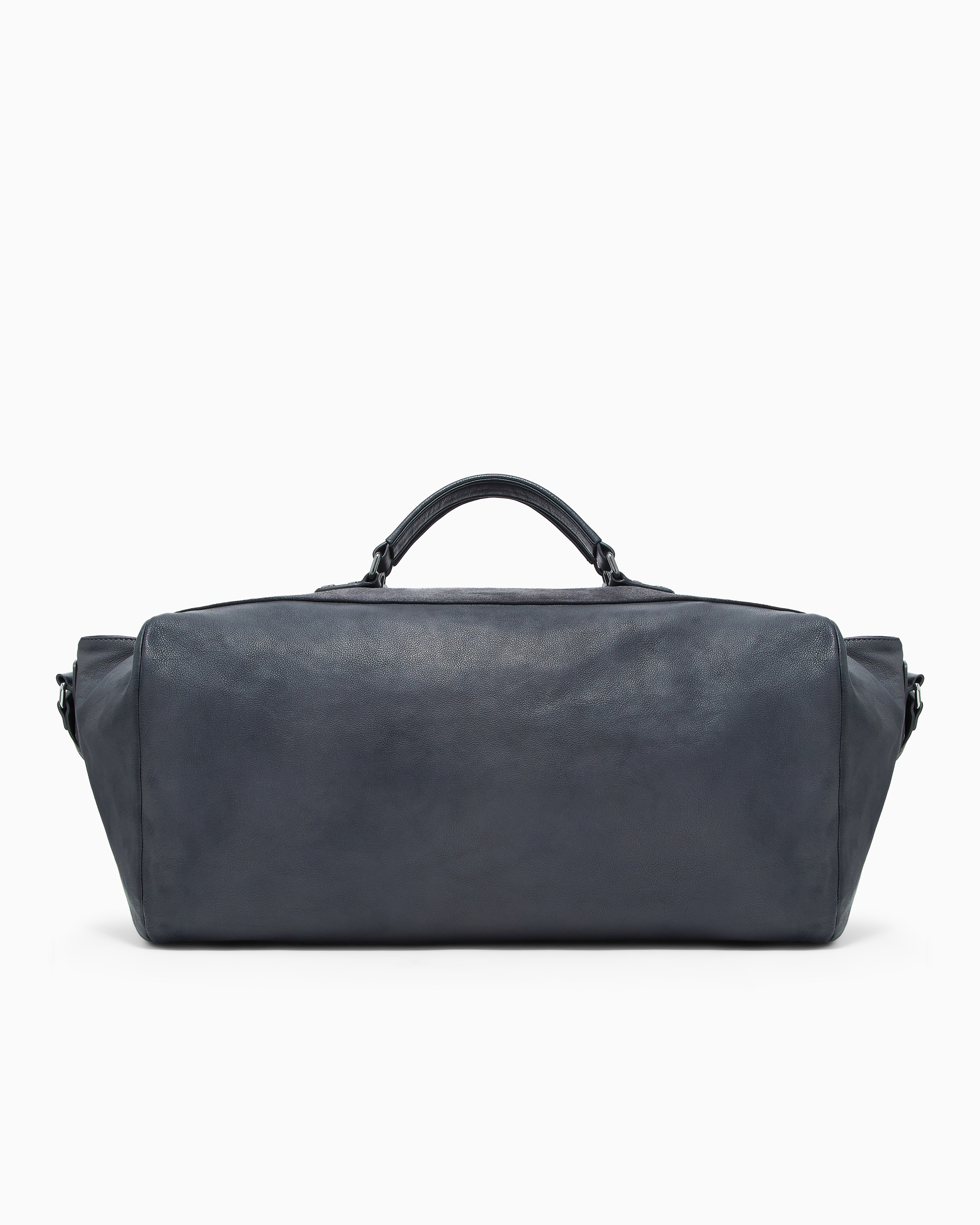 Giorgio Armani Brown Vintage-Effect Pebbled Nappa-Leather Duffel Bag