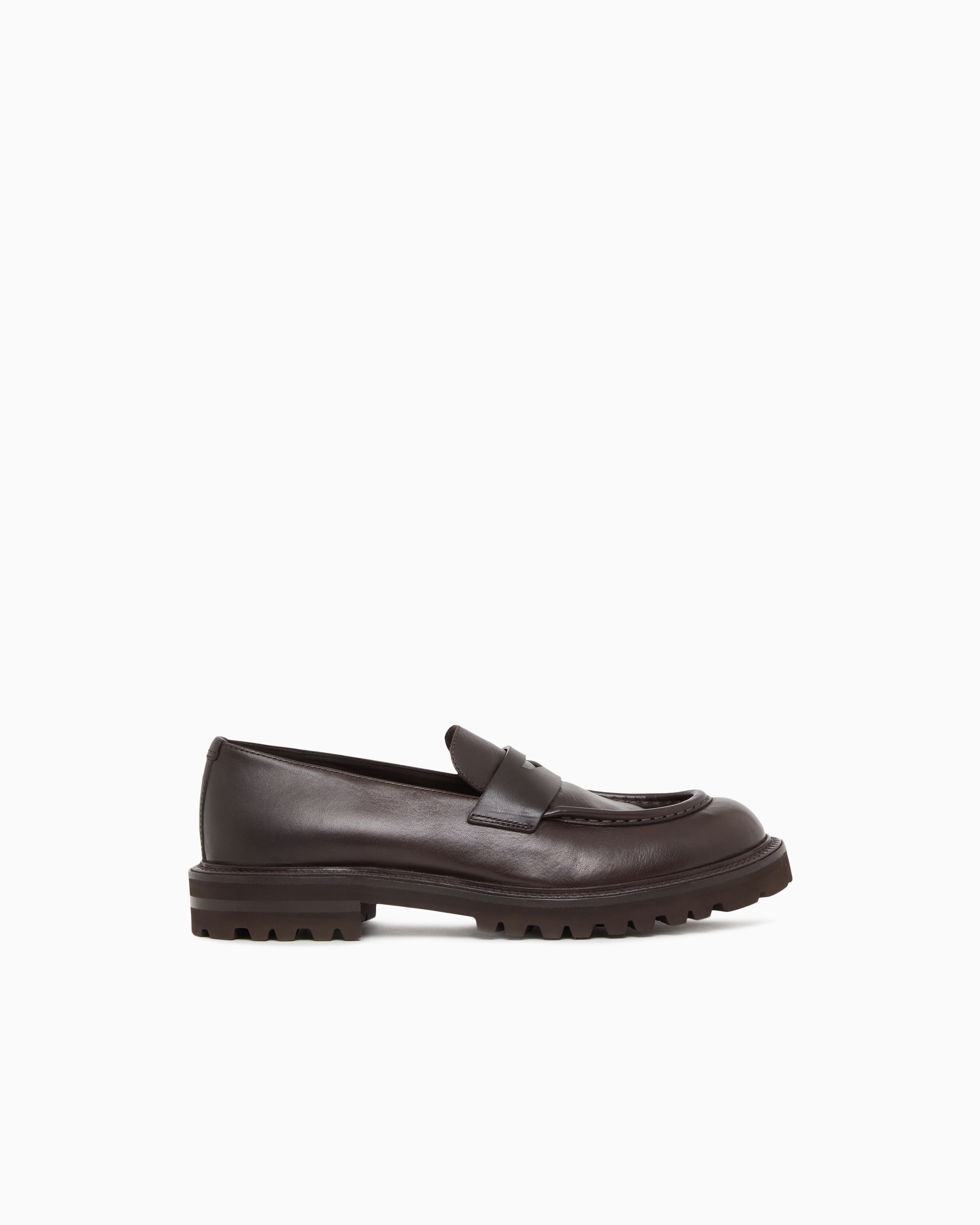 Giorgio Armani Brown Nappa Leather Loafers