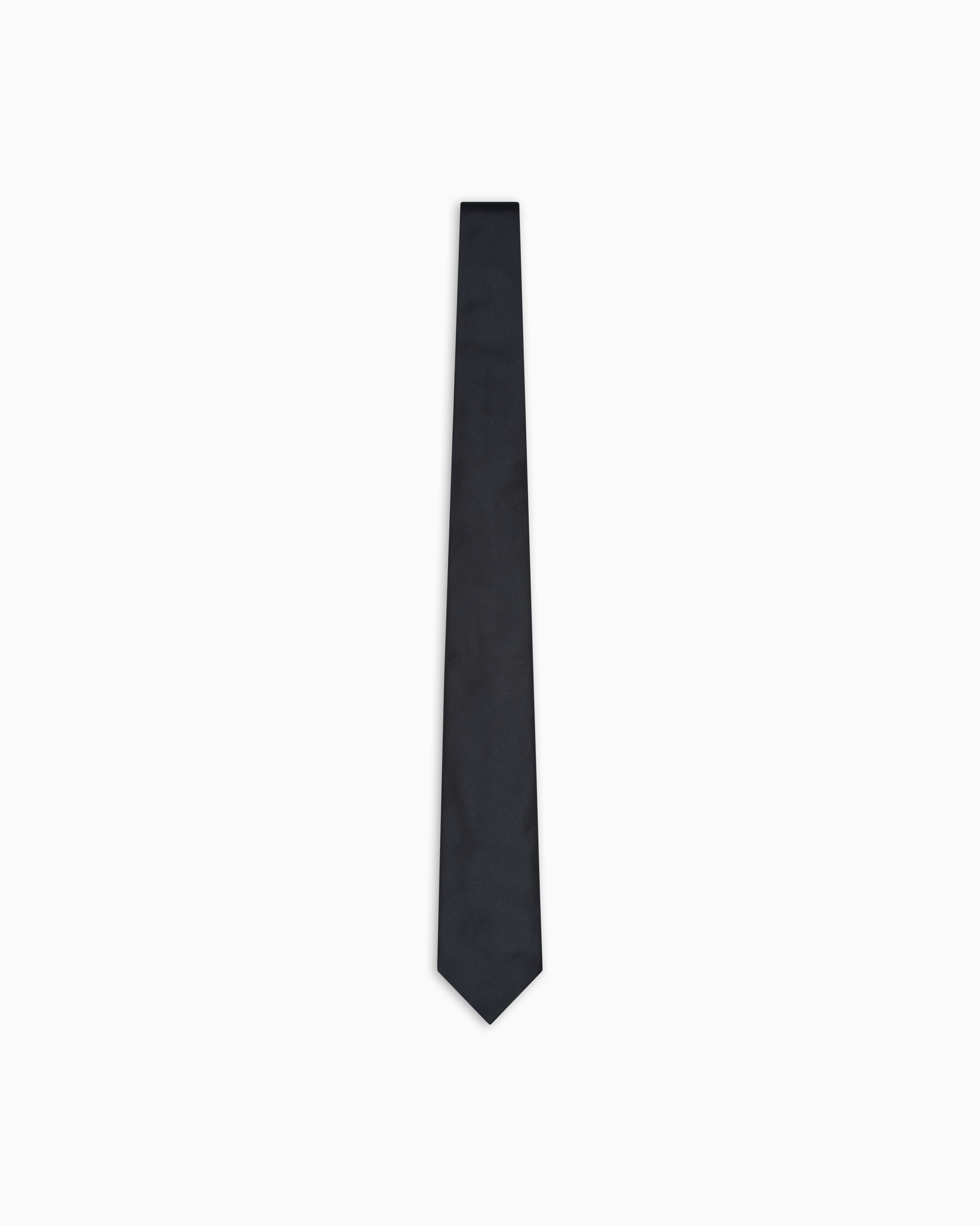 Emporio Armani - Pure silk tie with jacquard micro-motif, Man, Black, Size: TU