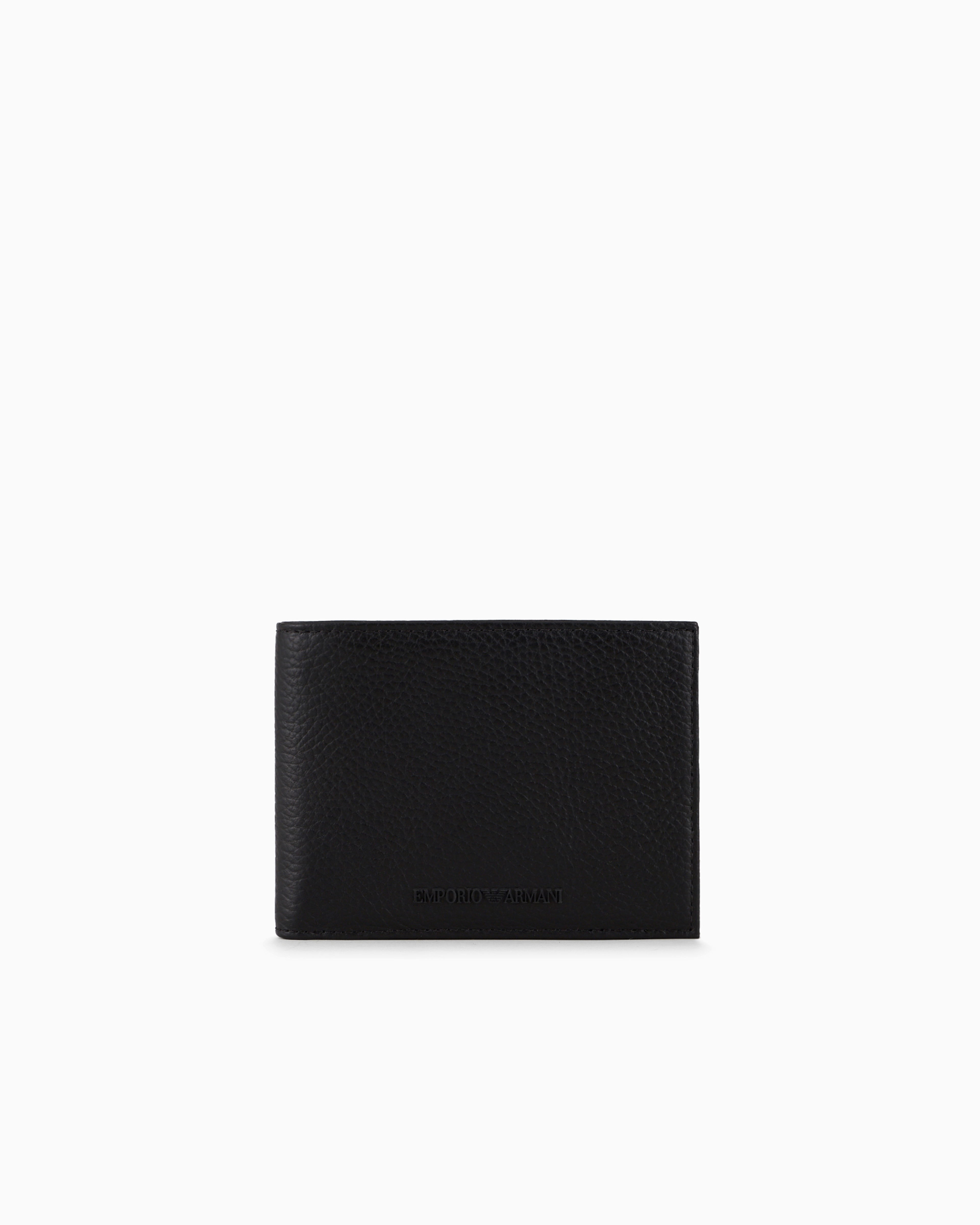Emporio Armani Black Tumbled-Leather Wallet With Coin Purse