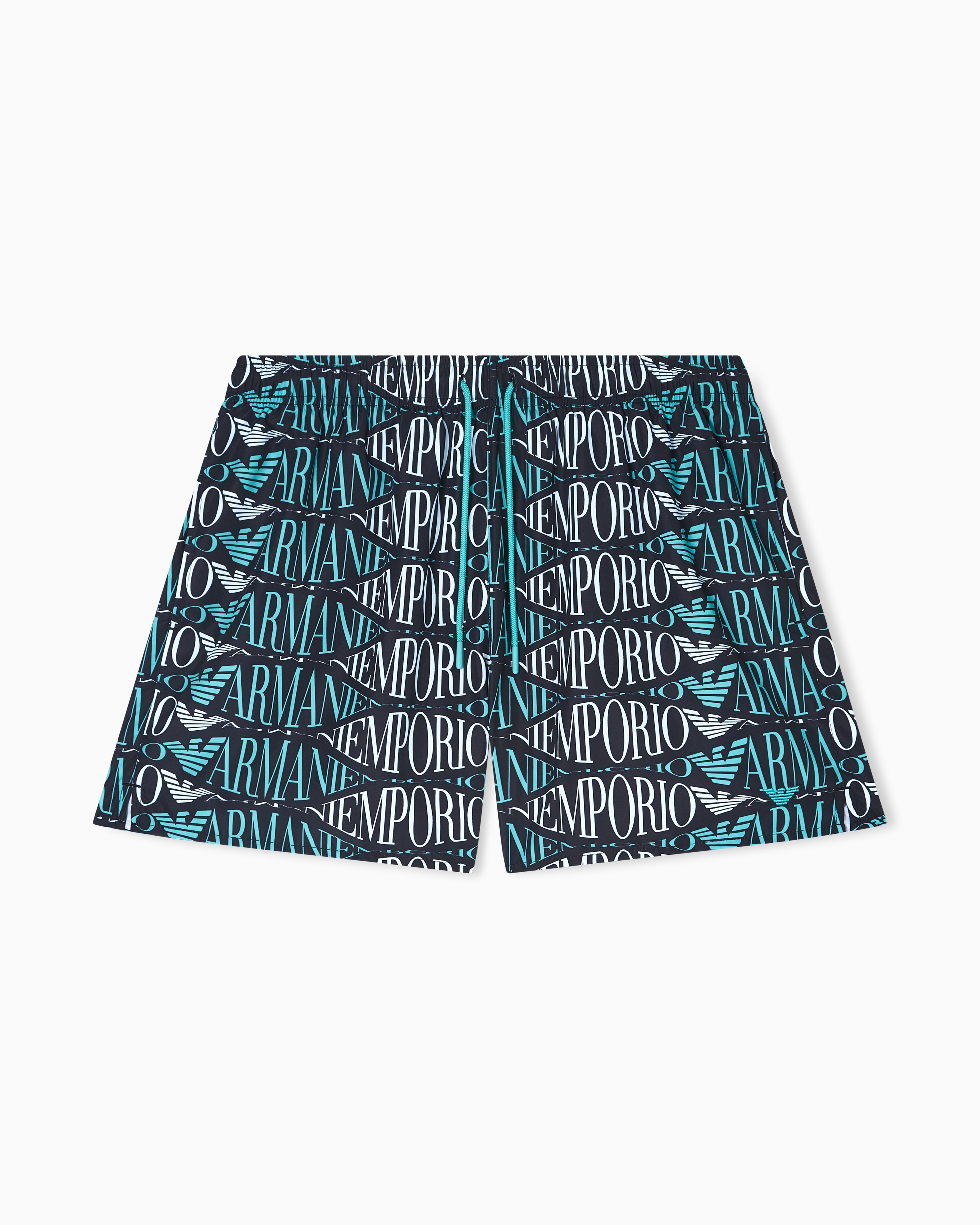 Emporio Armani Costume Shorts Macro Logo All Over