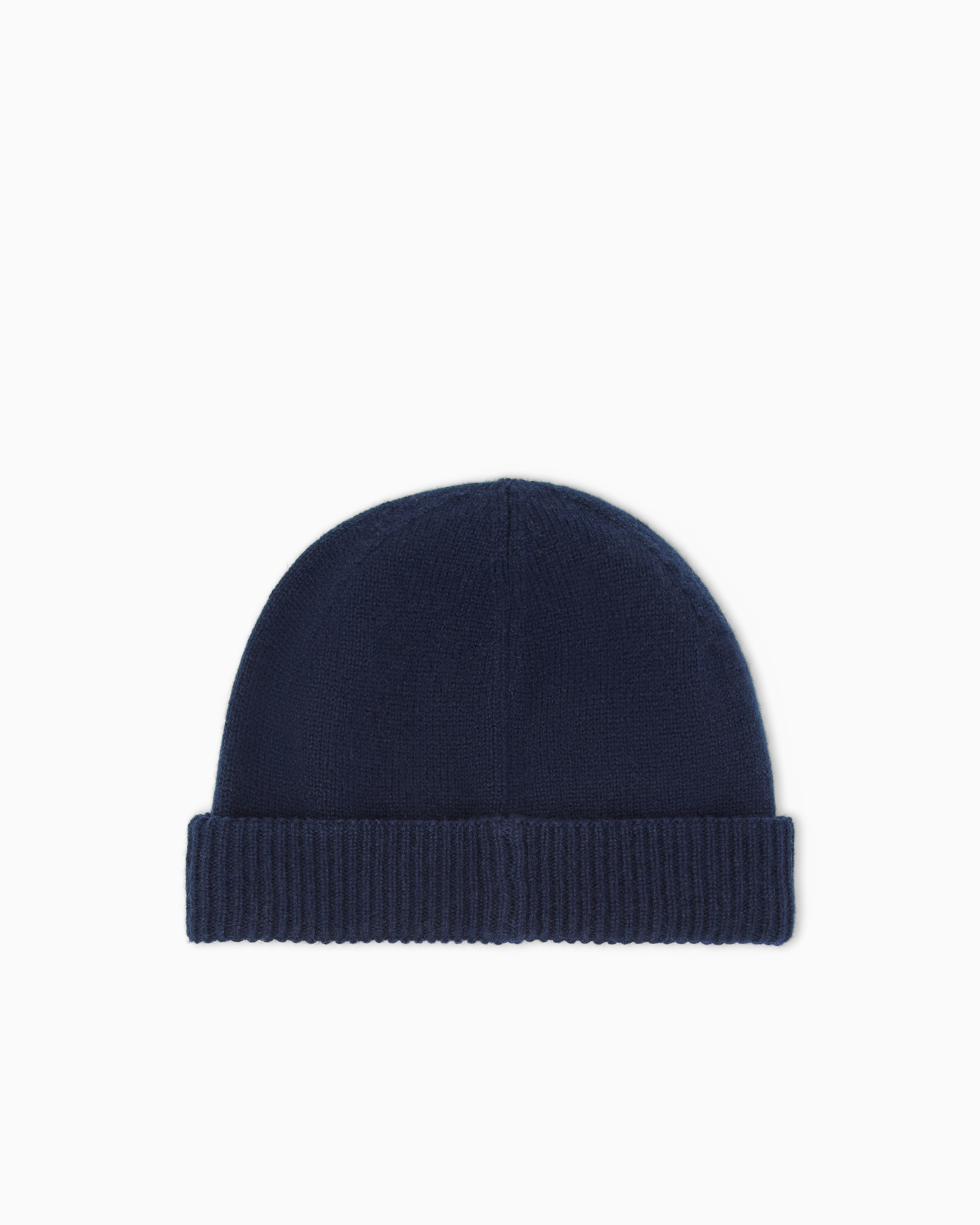 Emporio Armani - Pure cashmere beanie, Man, Navy Blue, Size:
