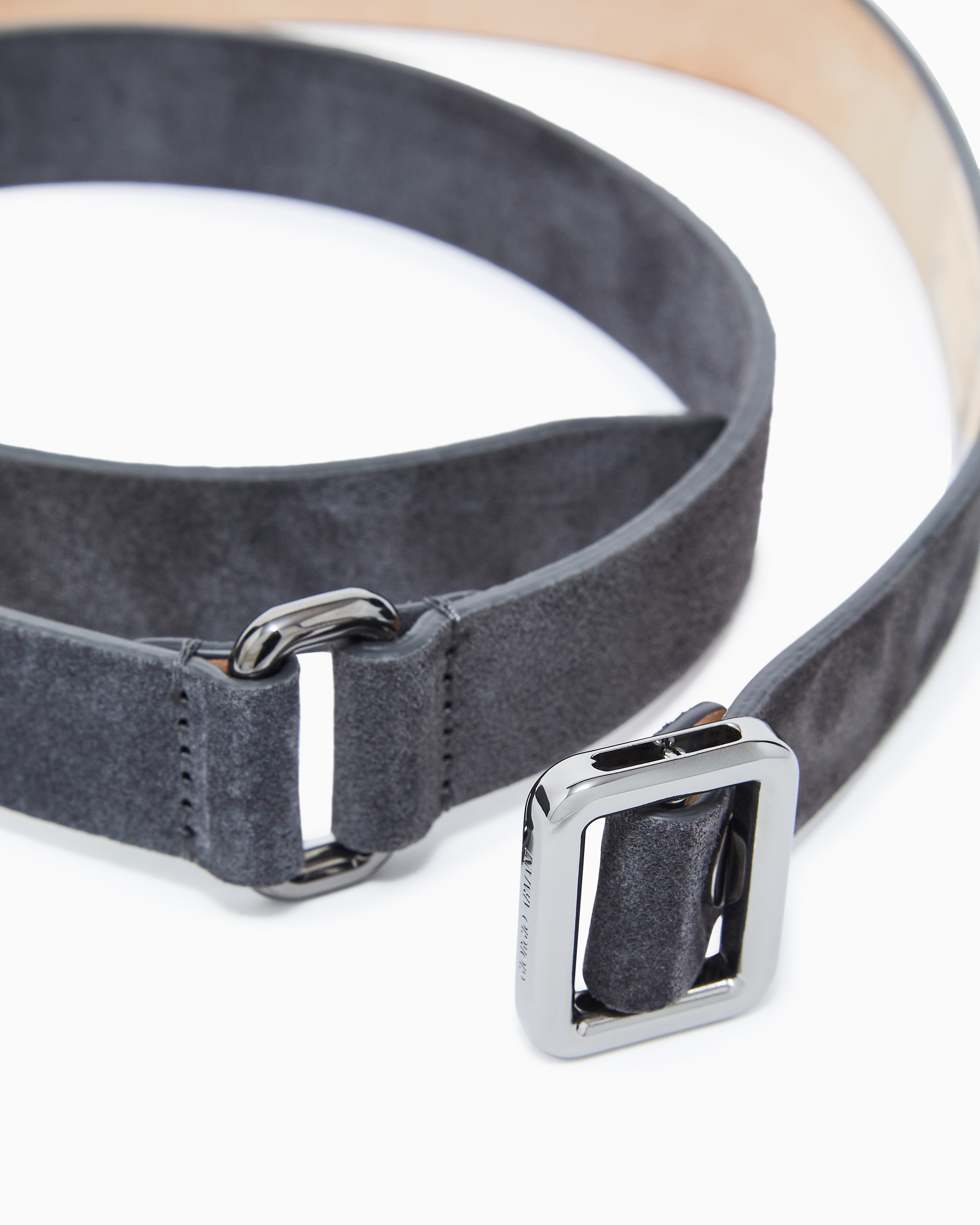 Giorgio Armani Suede Belt In Blue