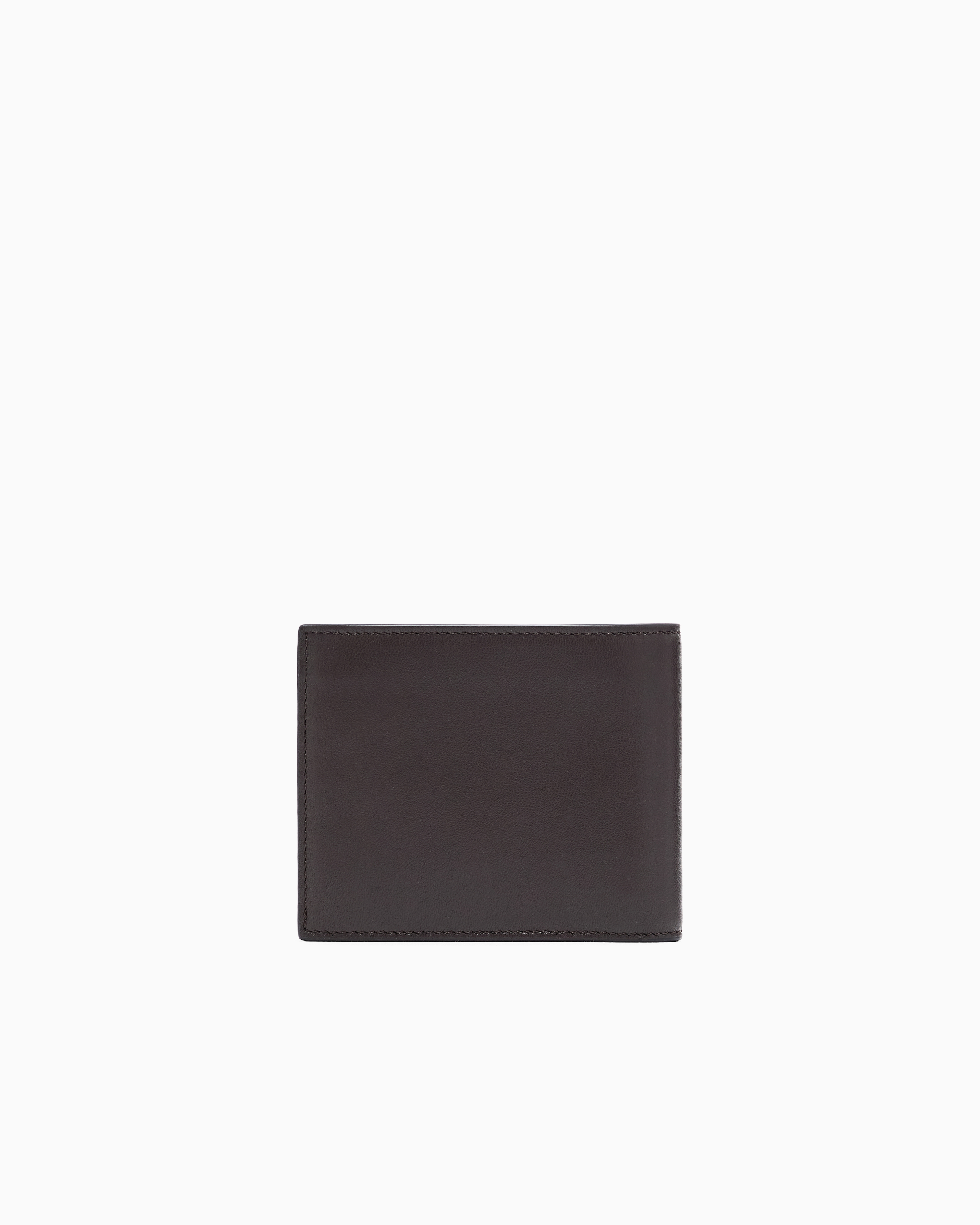 Giorgio Armani Nappa-leather Bifold Wallet In Brown