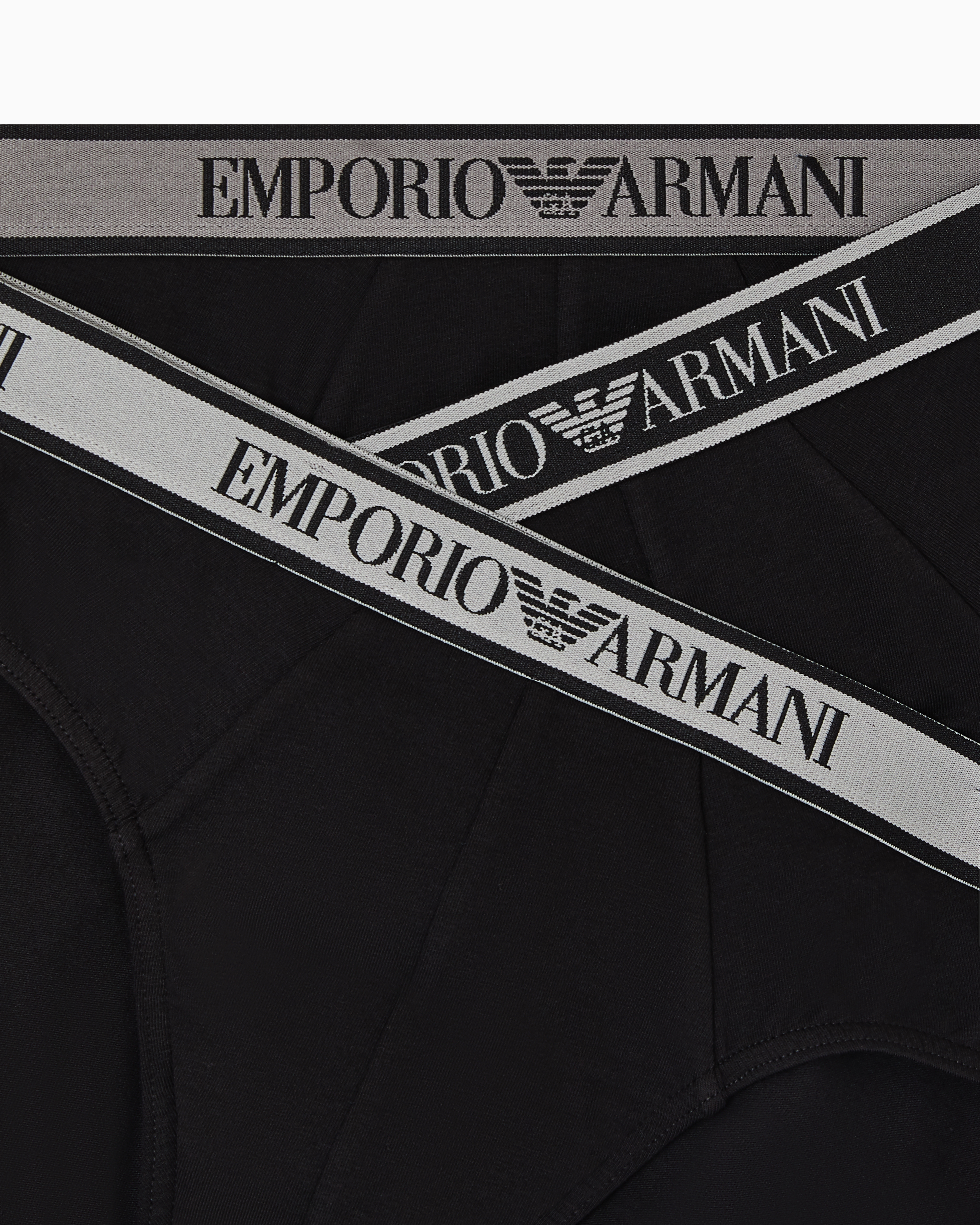 Three-pack of briefs with Core logo waistband | Emporio Armani