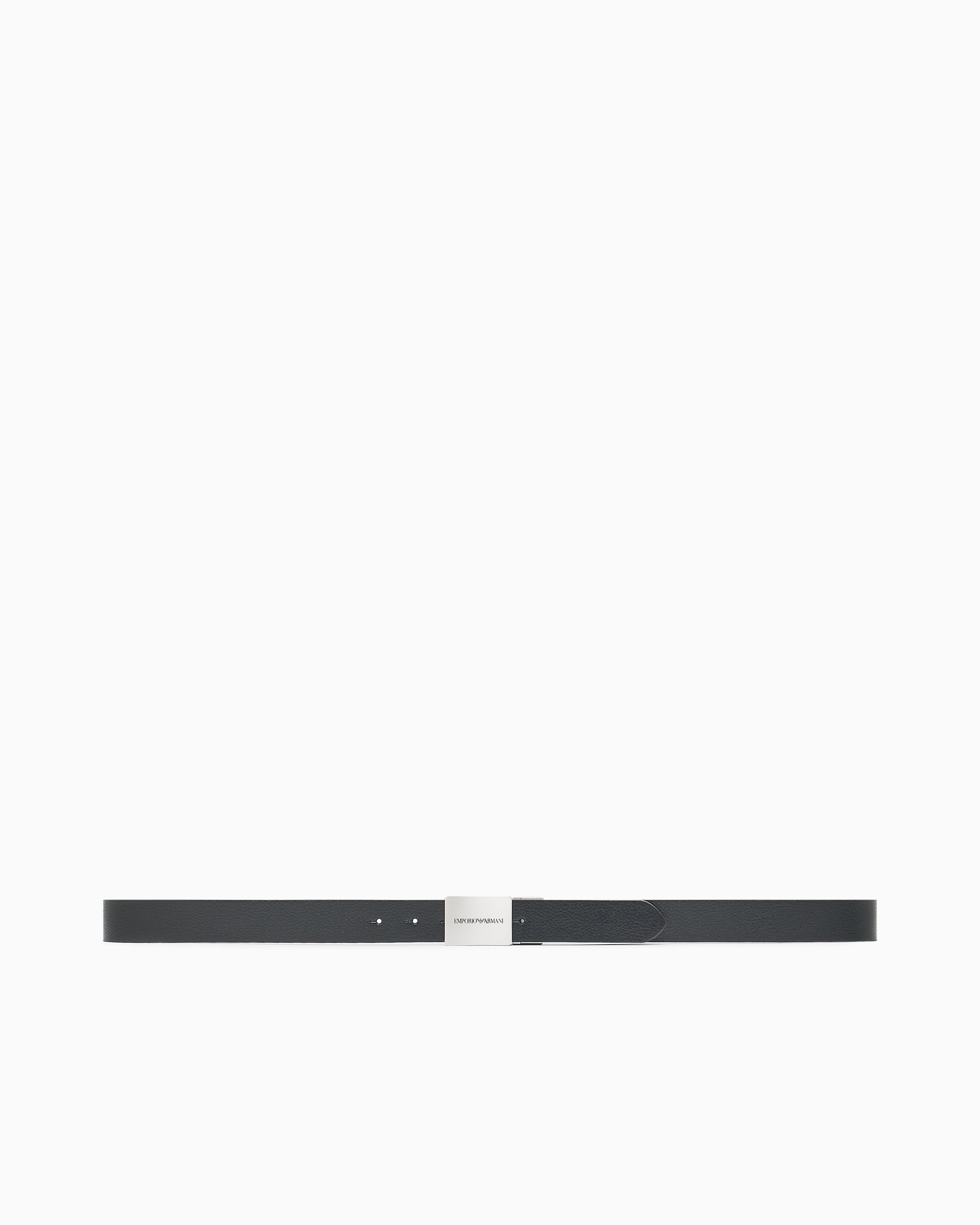 Emporio Armani - Reversible leather belt with logo buckle, Man, Black, Size: TU