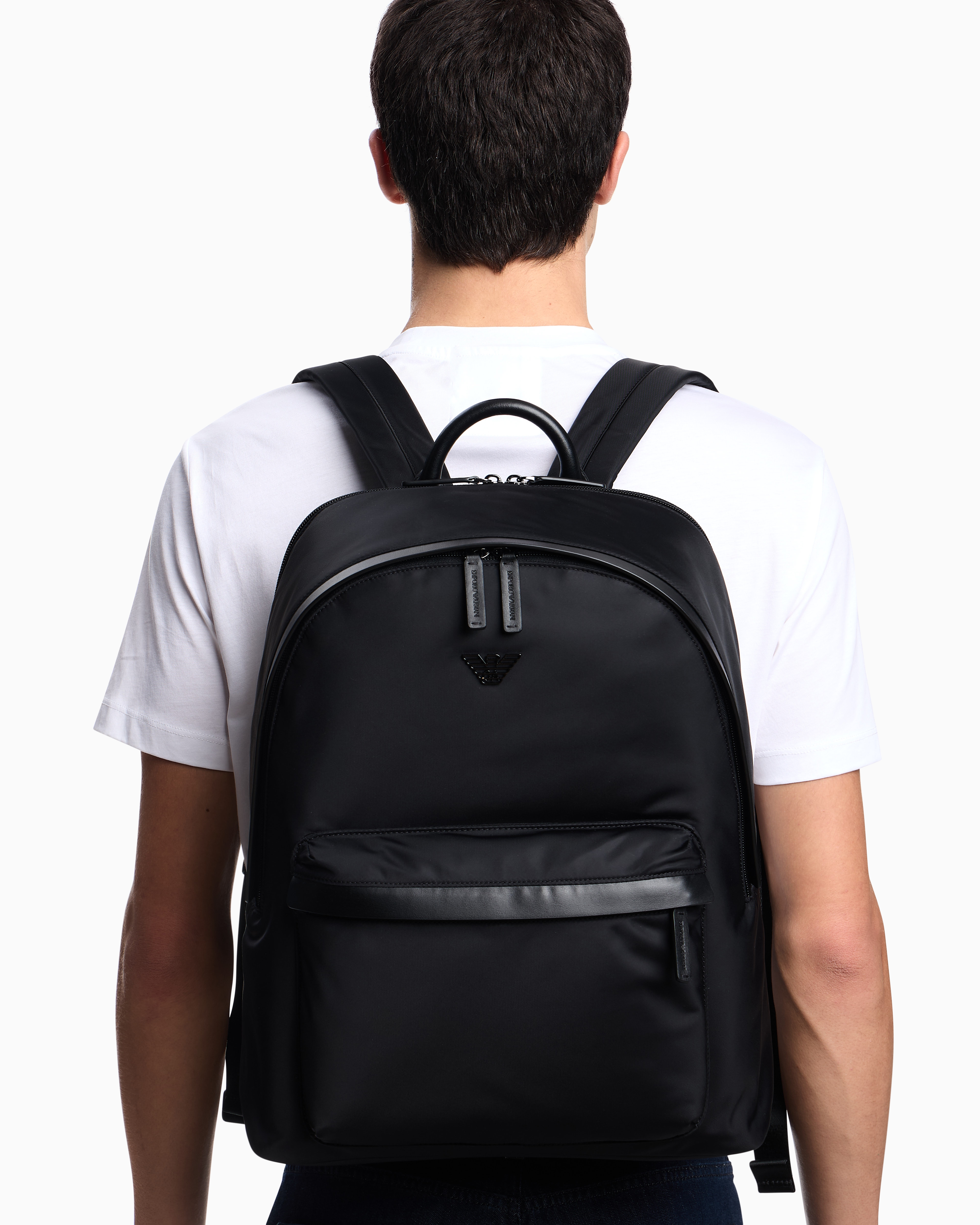 Zaino roundshape in nylon riciclato ASV Emporio Armani