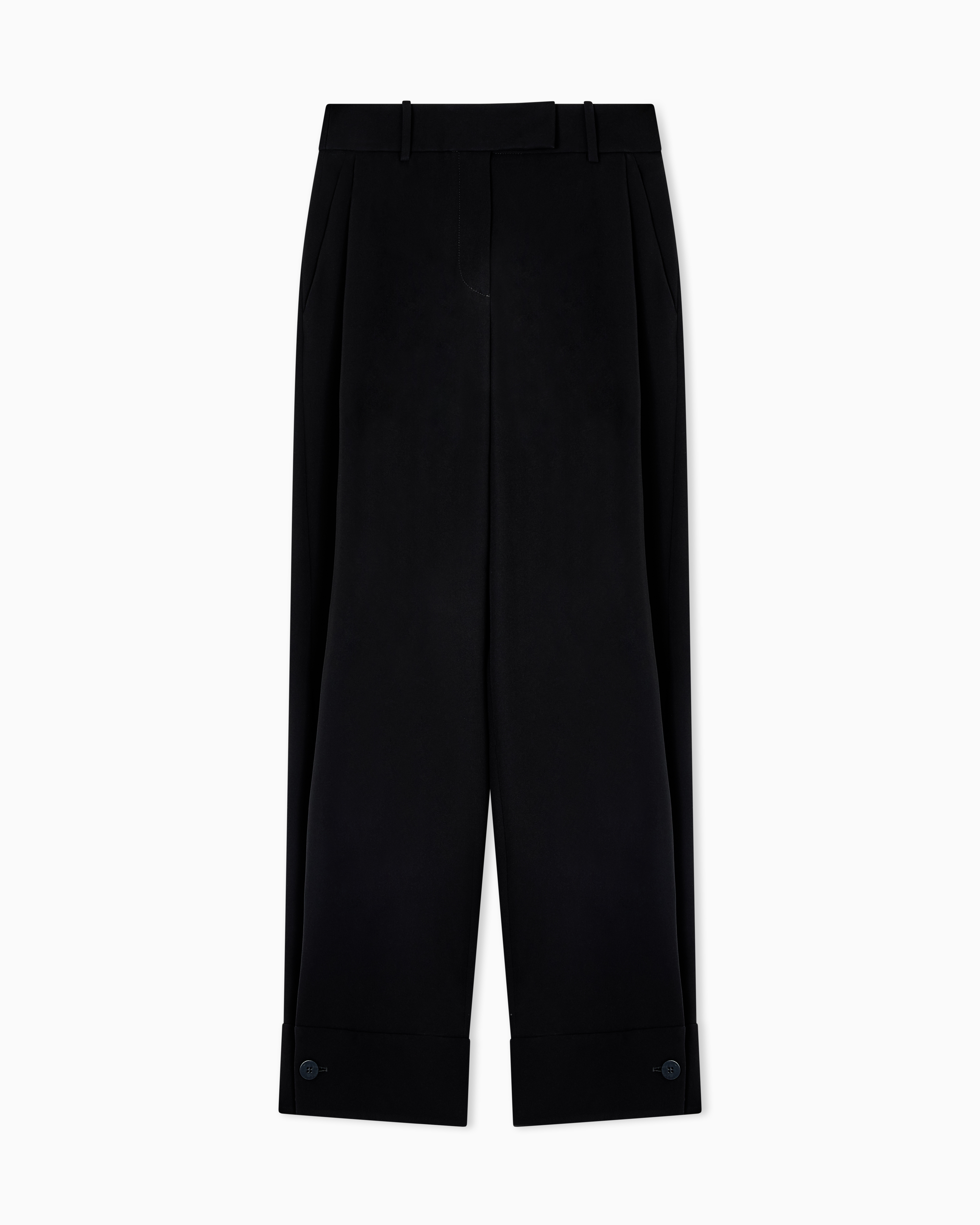 Giorgio Armani Black Silk Cady Trousers With Pleats
