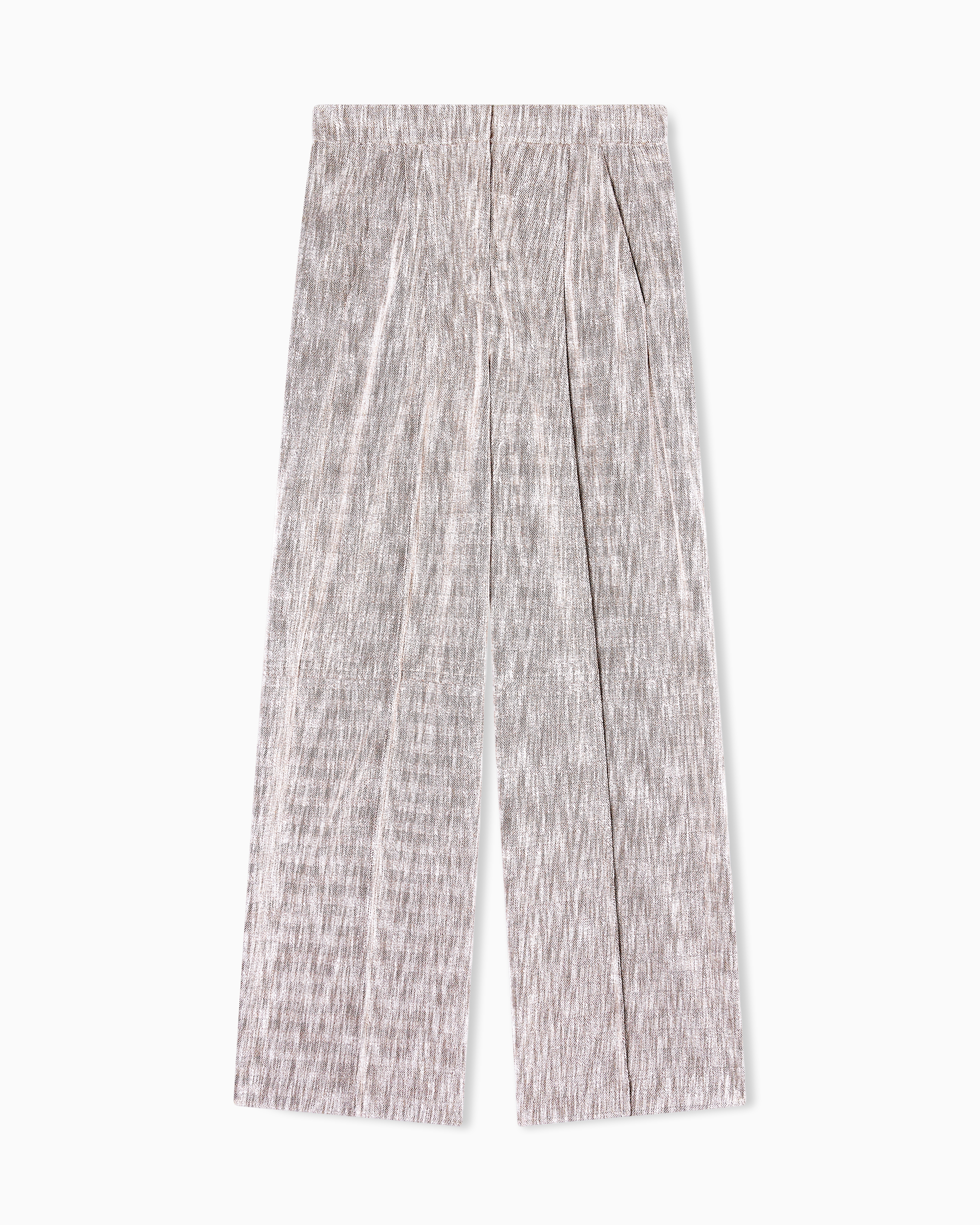 Giorgio Armani Grey Chevron Jersey Trousers With Pleats