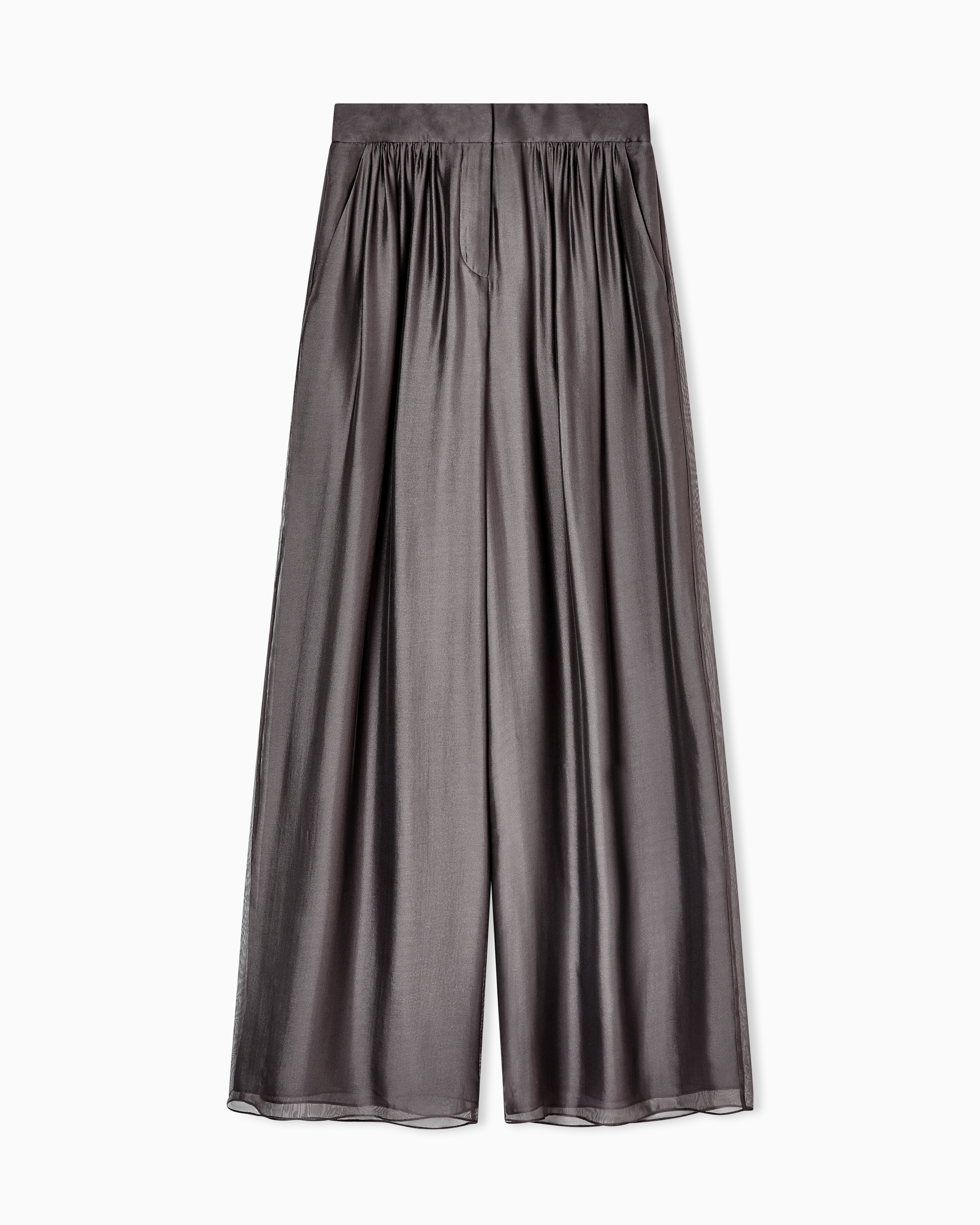 Giorgio Armani Patterned Trousers With Pleats In Viscose And Silk Organza