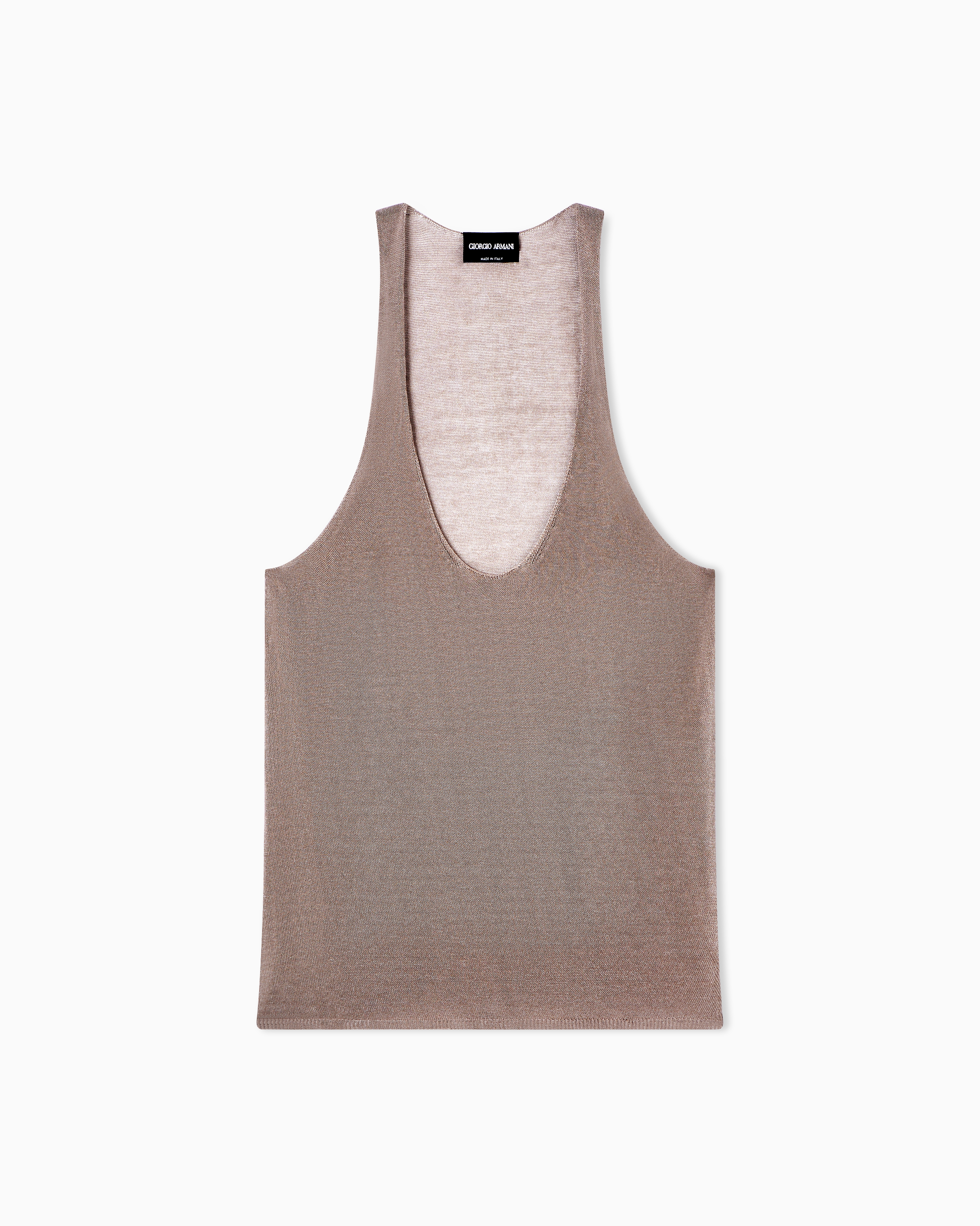 Giorgio Armani Brown Viscose Lurex Top