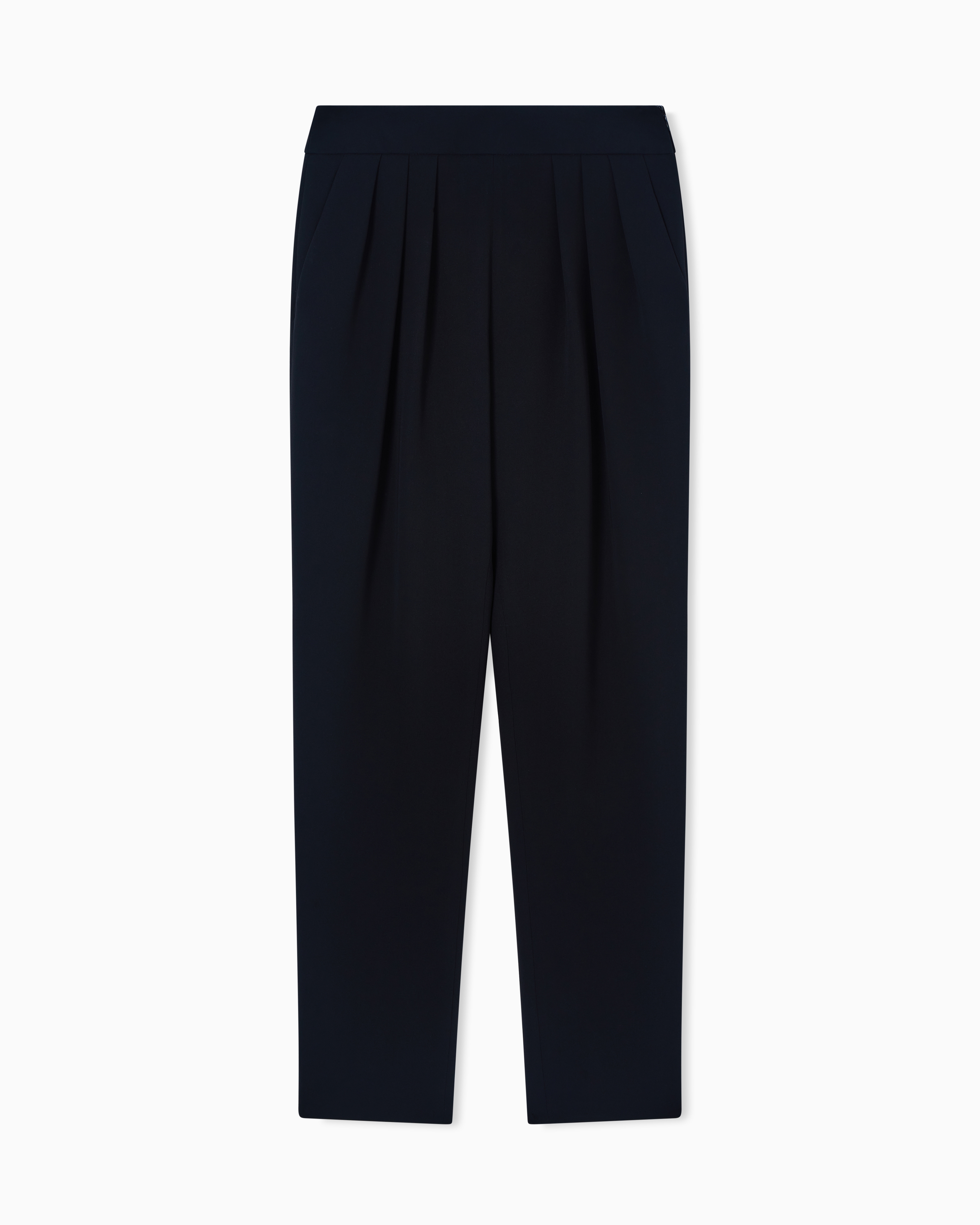 Giorgio Armani Black Silk Cady Trousers With Pleats