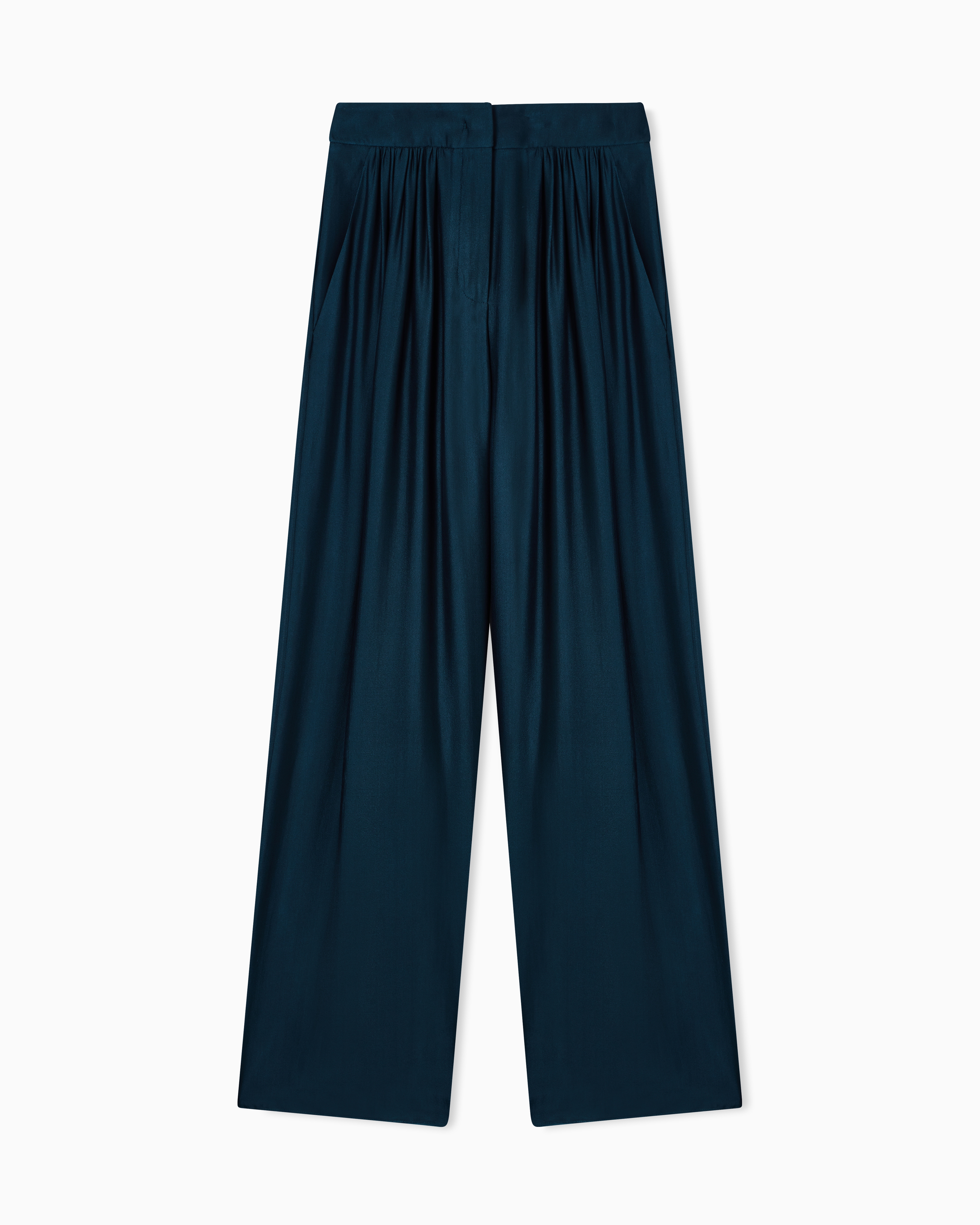 Giorgio Armani Patterned Trousers With Pleats In Viscose And Silk Organza