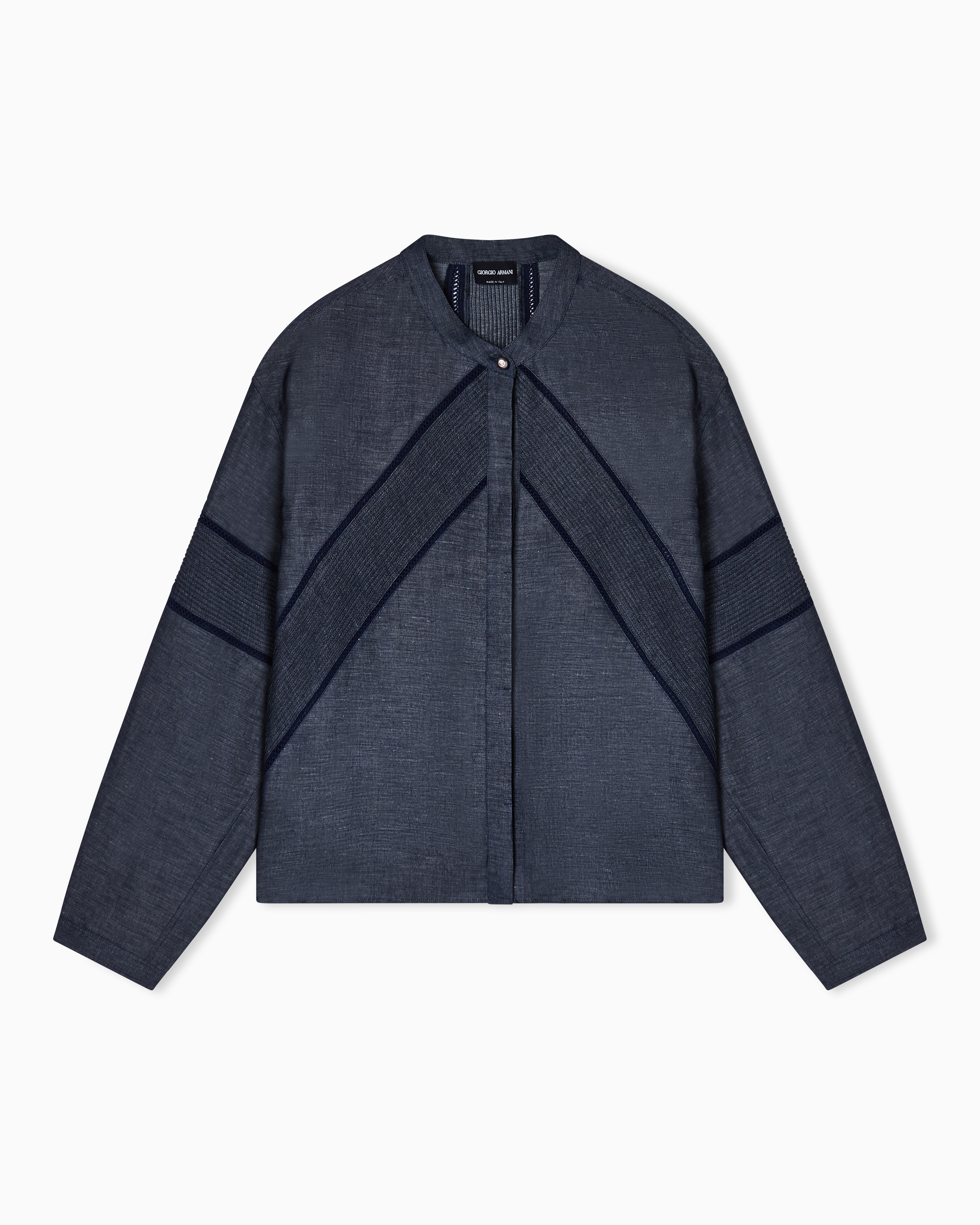 Giorgio Armani Grey Linen And Lyocell Shirt Denim Collection