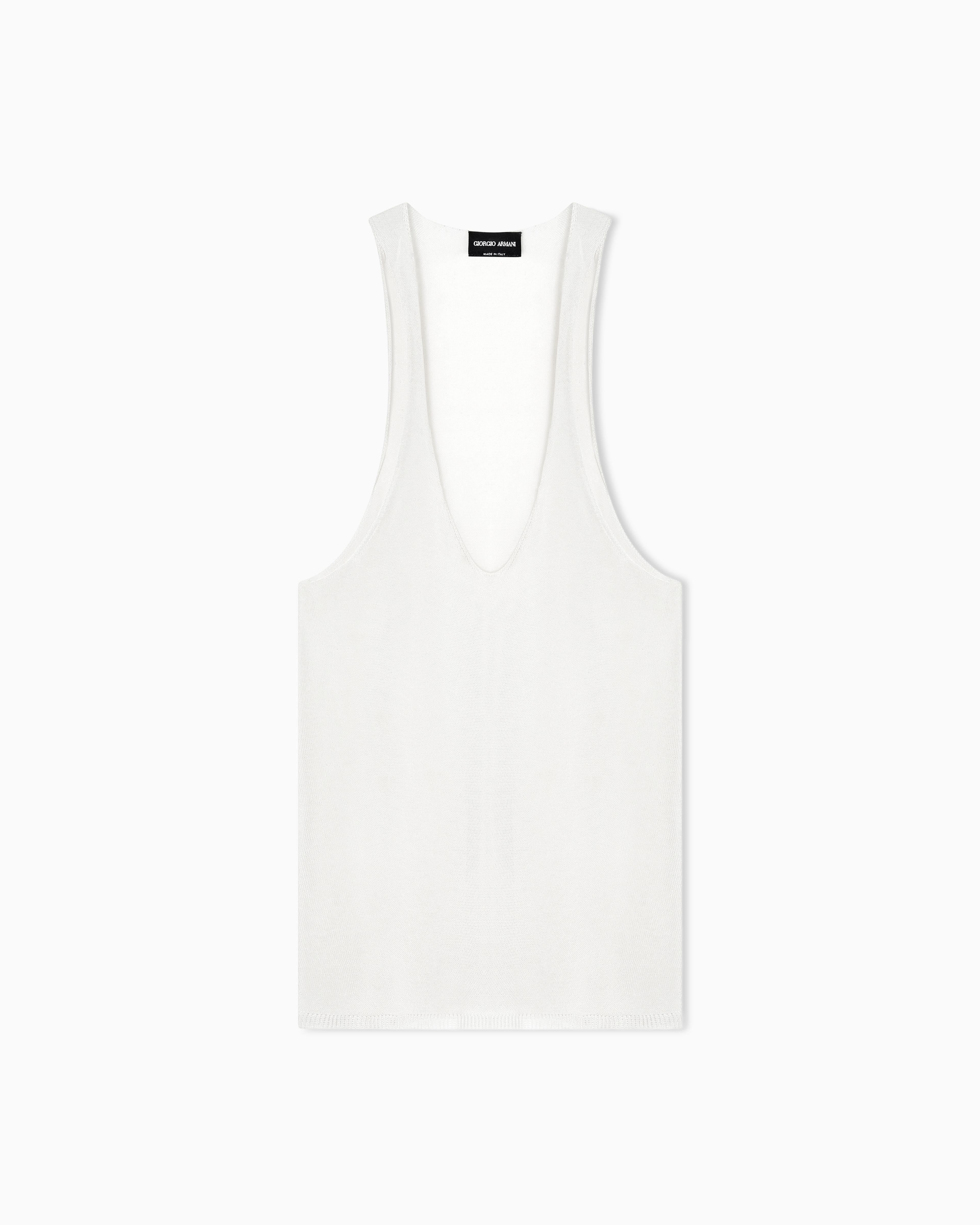 Giorgio Armani White Viscose Lurex Top