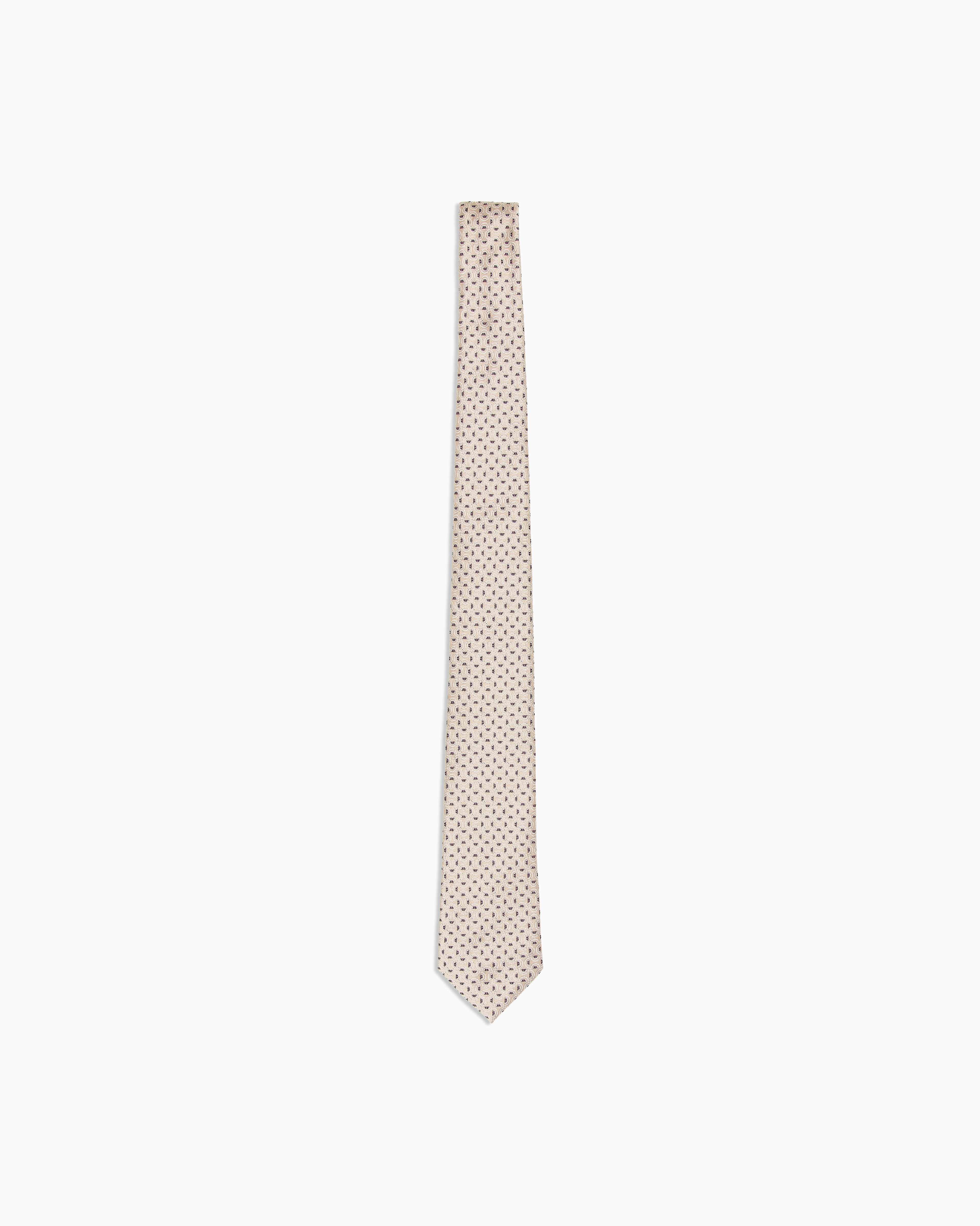 Emporio Armani Beige Pure Silk Tie With Jacquard Pattern