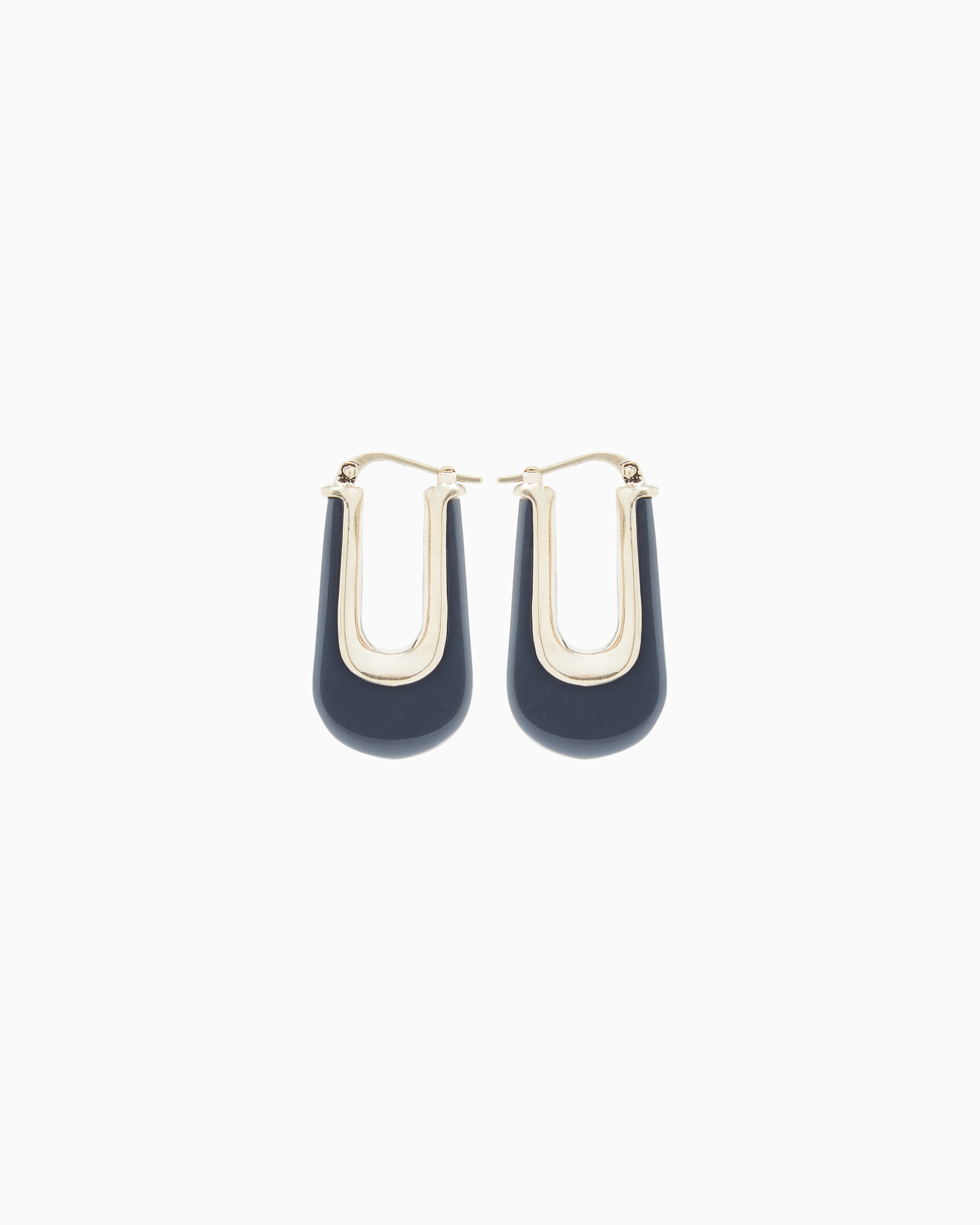 Giorgio Armani Grey Metal And Resin Earrings