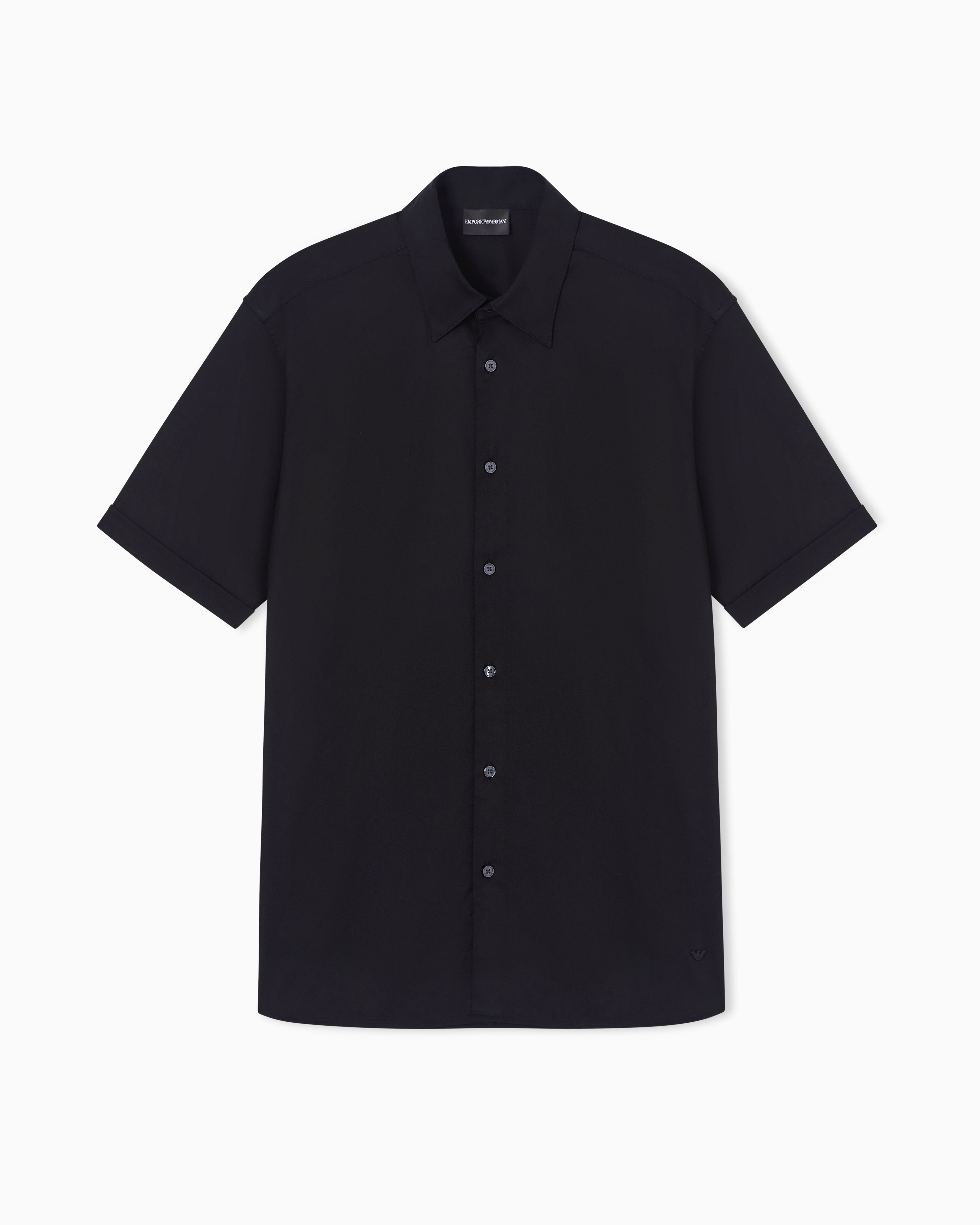 Emporio Armani Black Stretch Pima Cotton Shirt