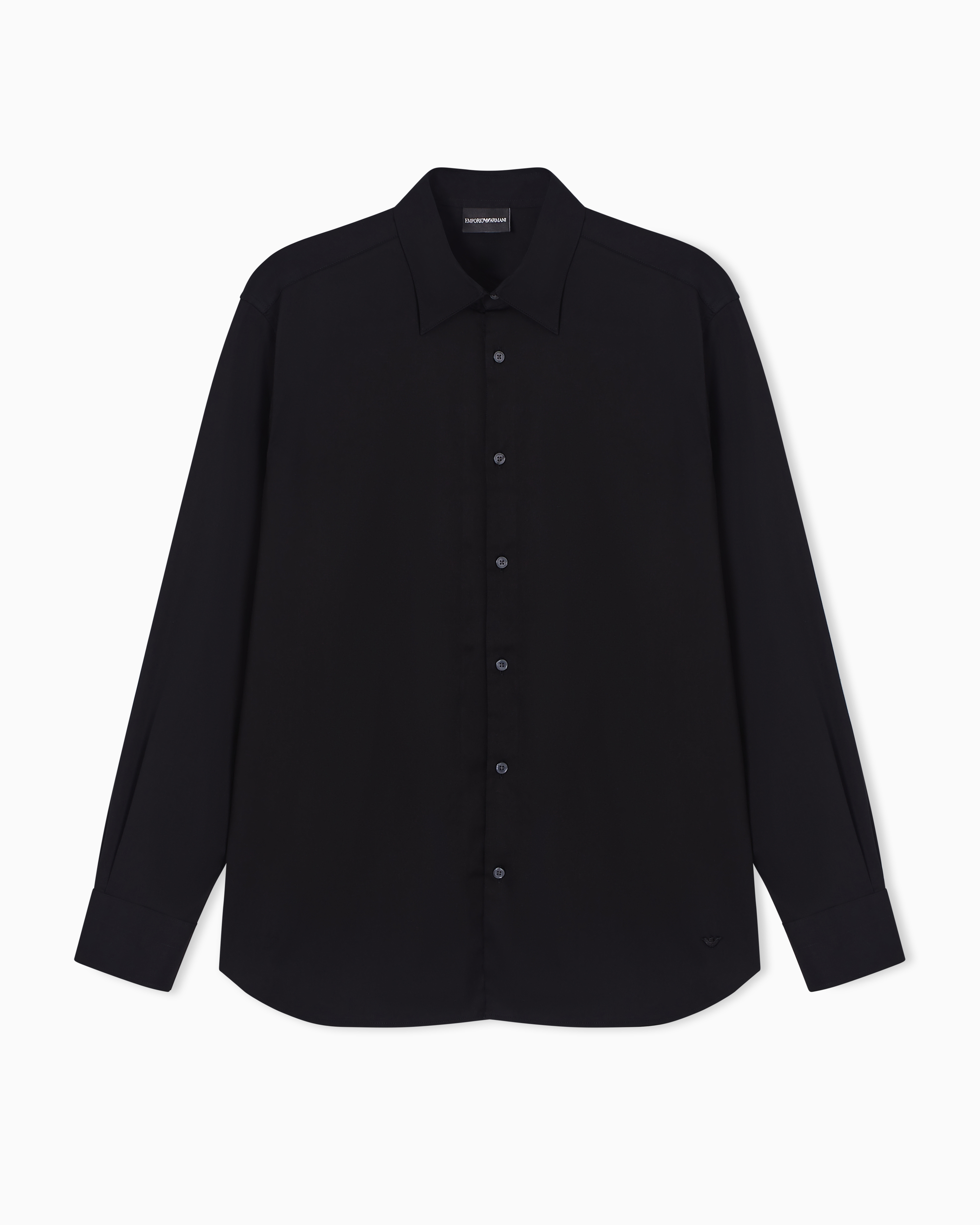 Emporio Armani Black Stretch Pima Cotton Shirt