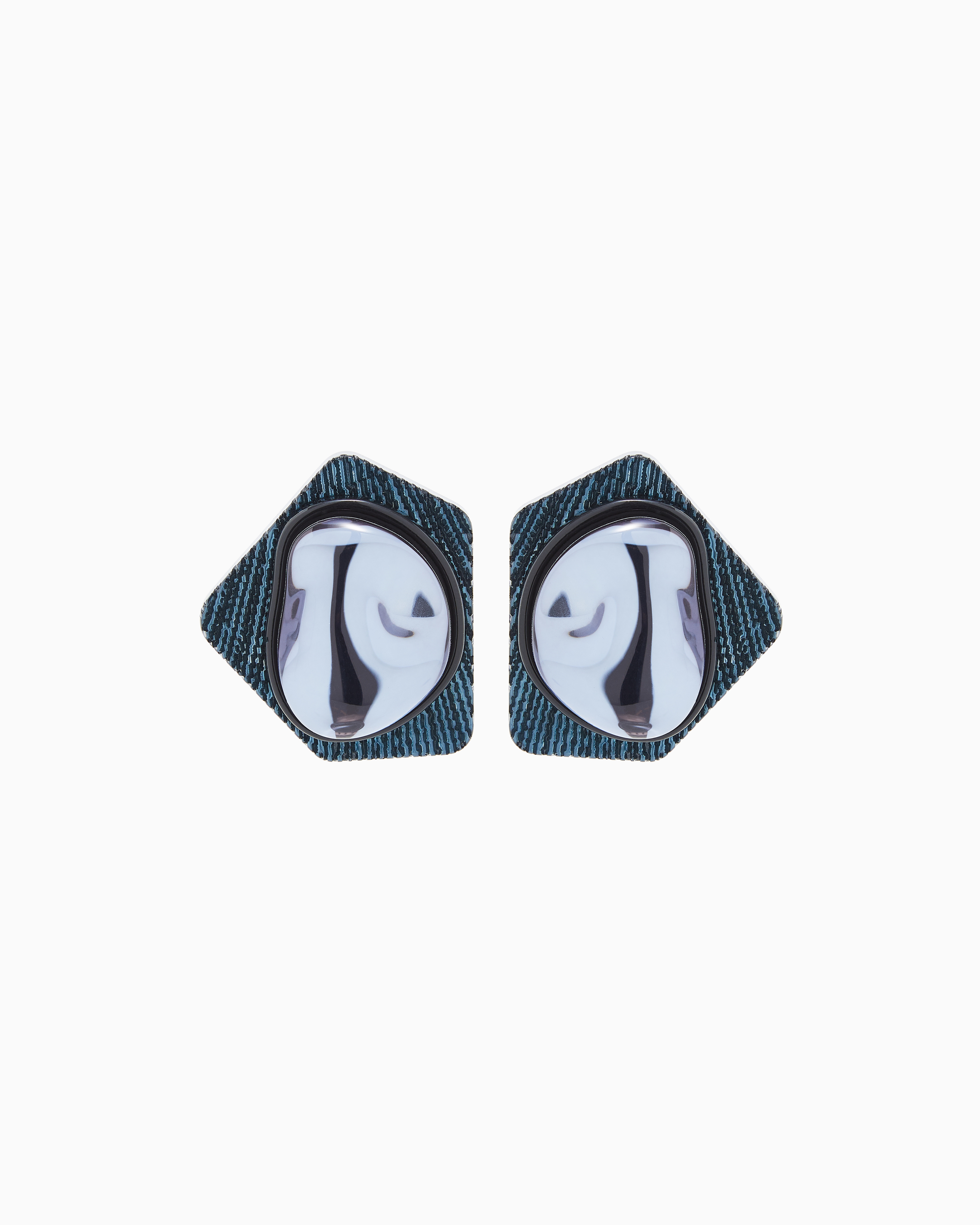 Giorgio Armani Grey Earrings With Resin Components