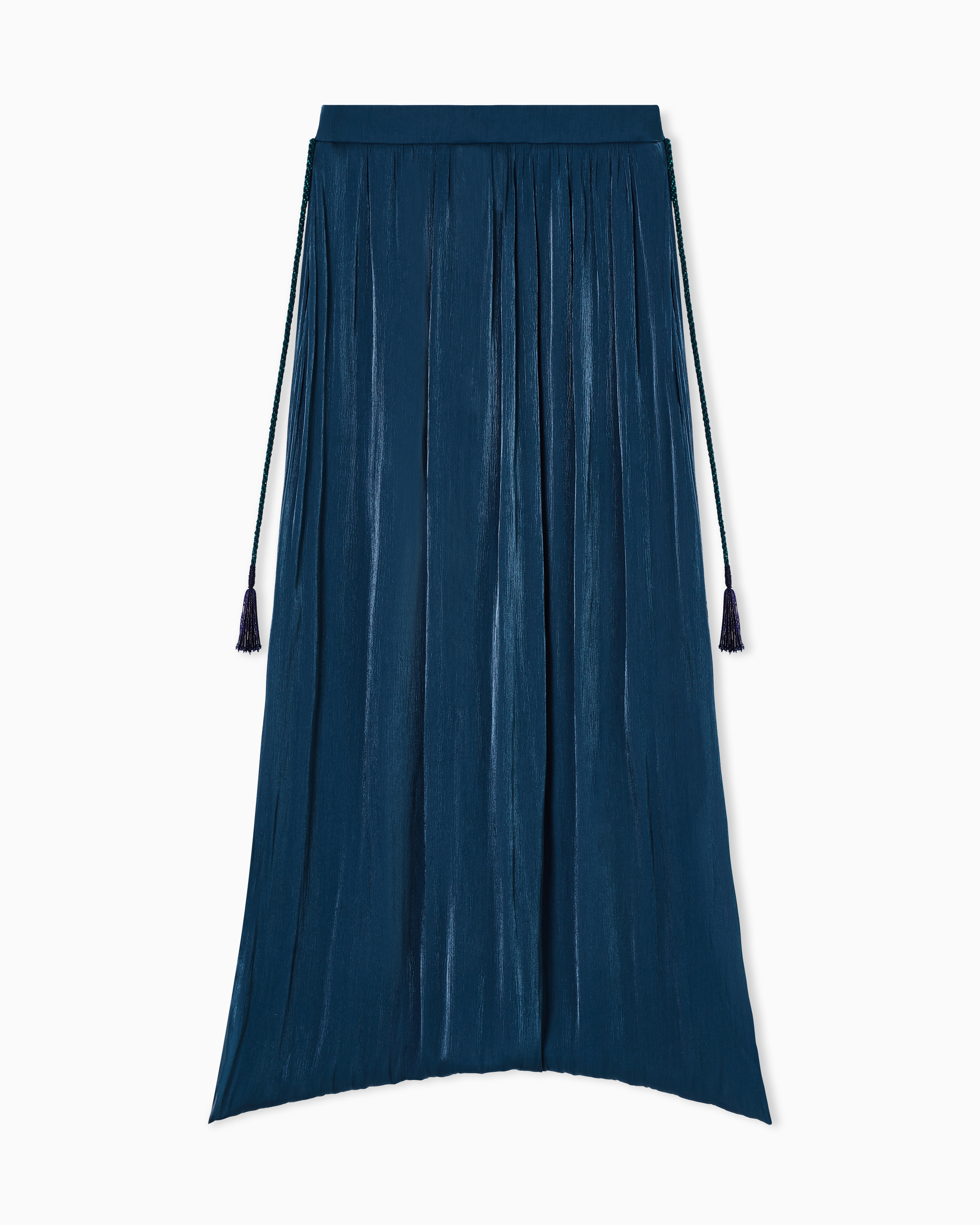 Giorgio Armani Patterned Long Skirt In Pleated Fabric